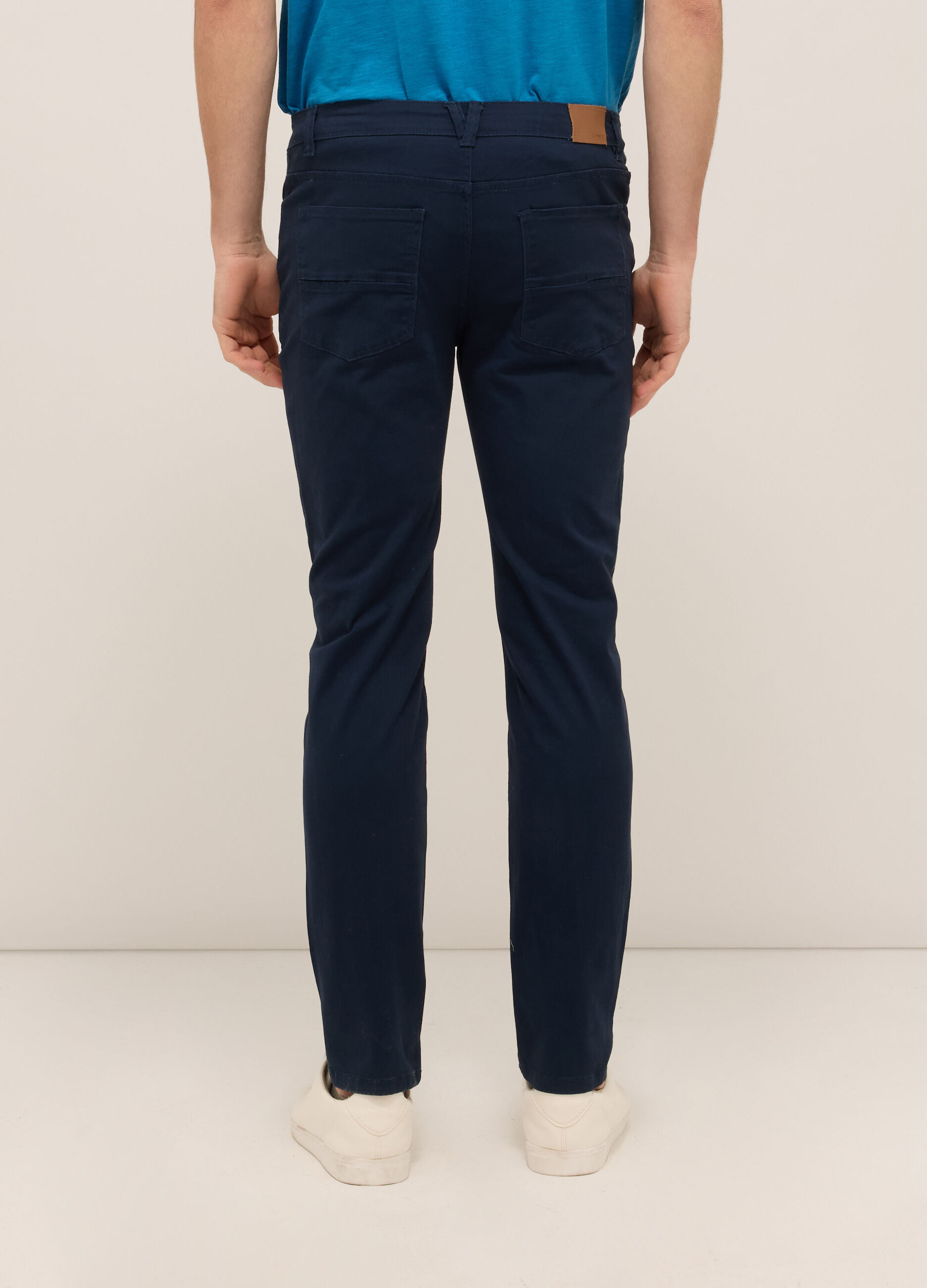 Pantalone 5 tasche in twill misto cotone uomo_1