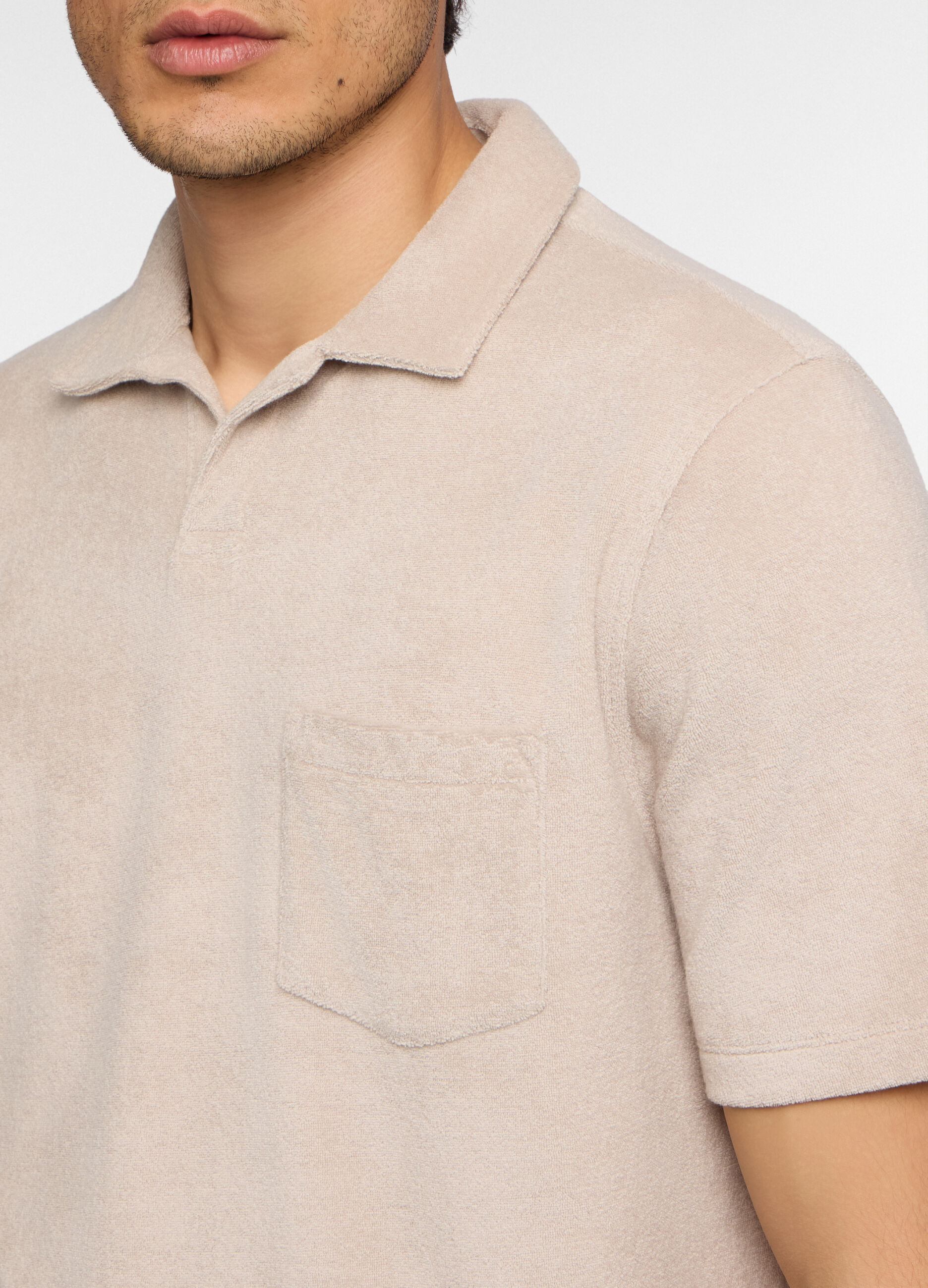 Polo a maniche corte in spugna di cotone uomo_2
