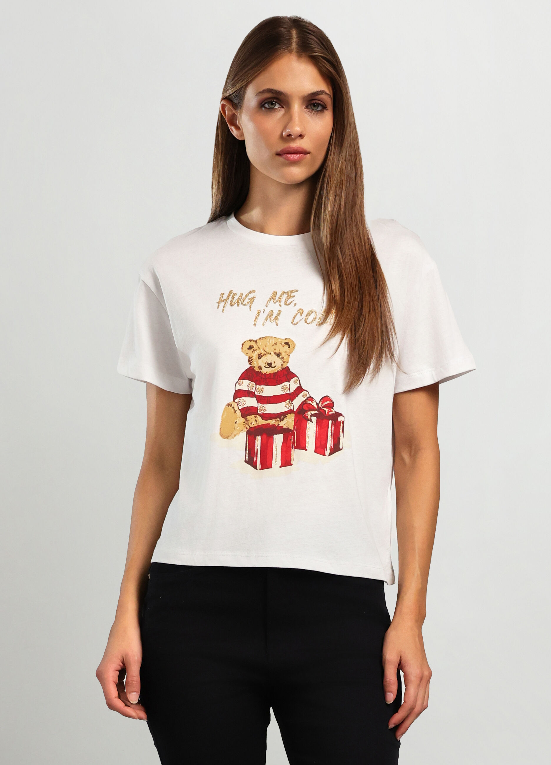 T-shirt in puro cotone donna_0