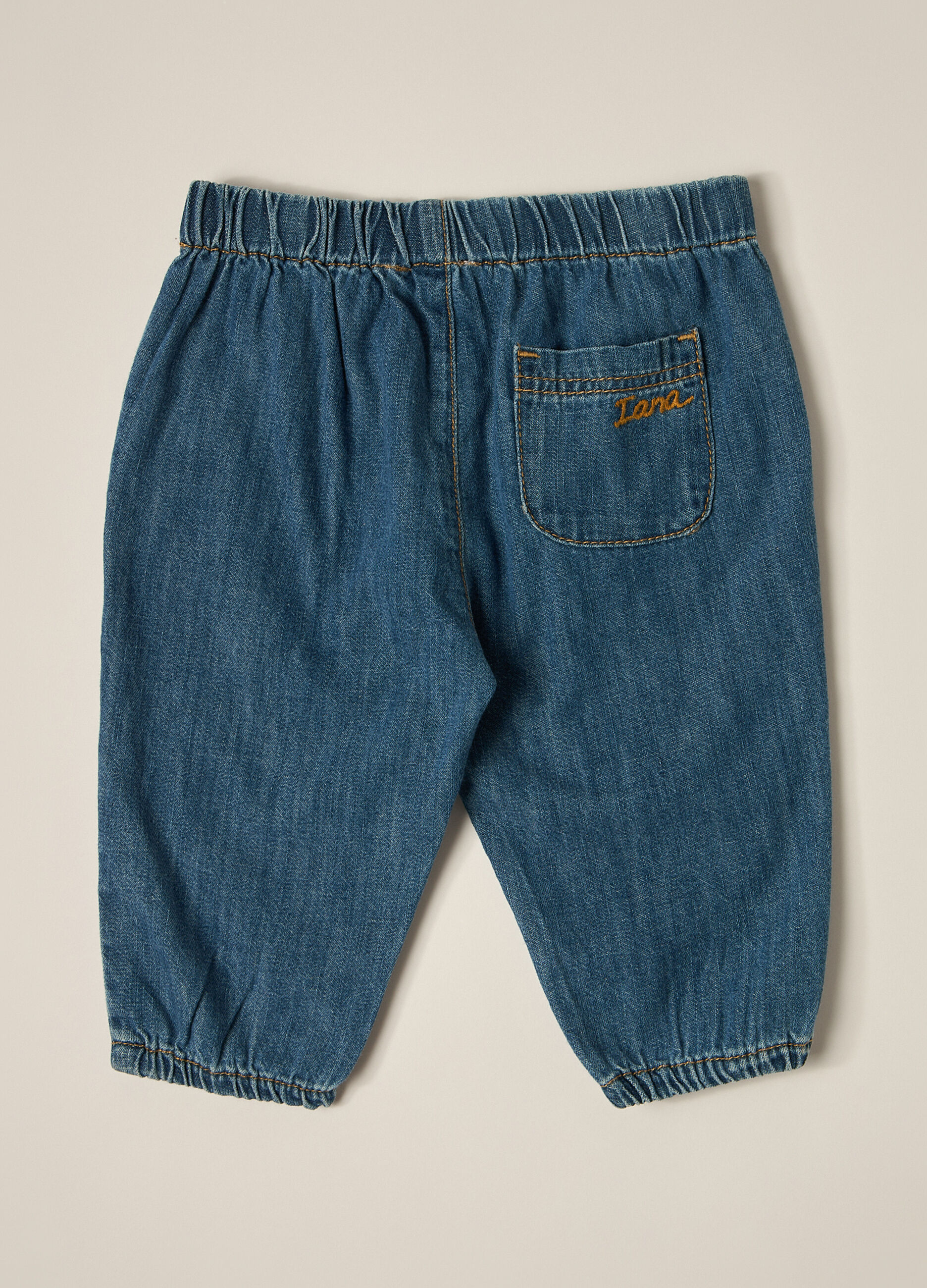 Pantaloni in denim di puro cotone IANA neonato