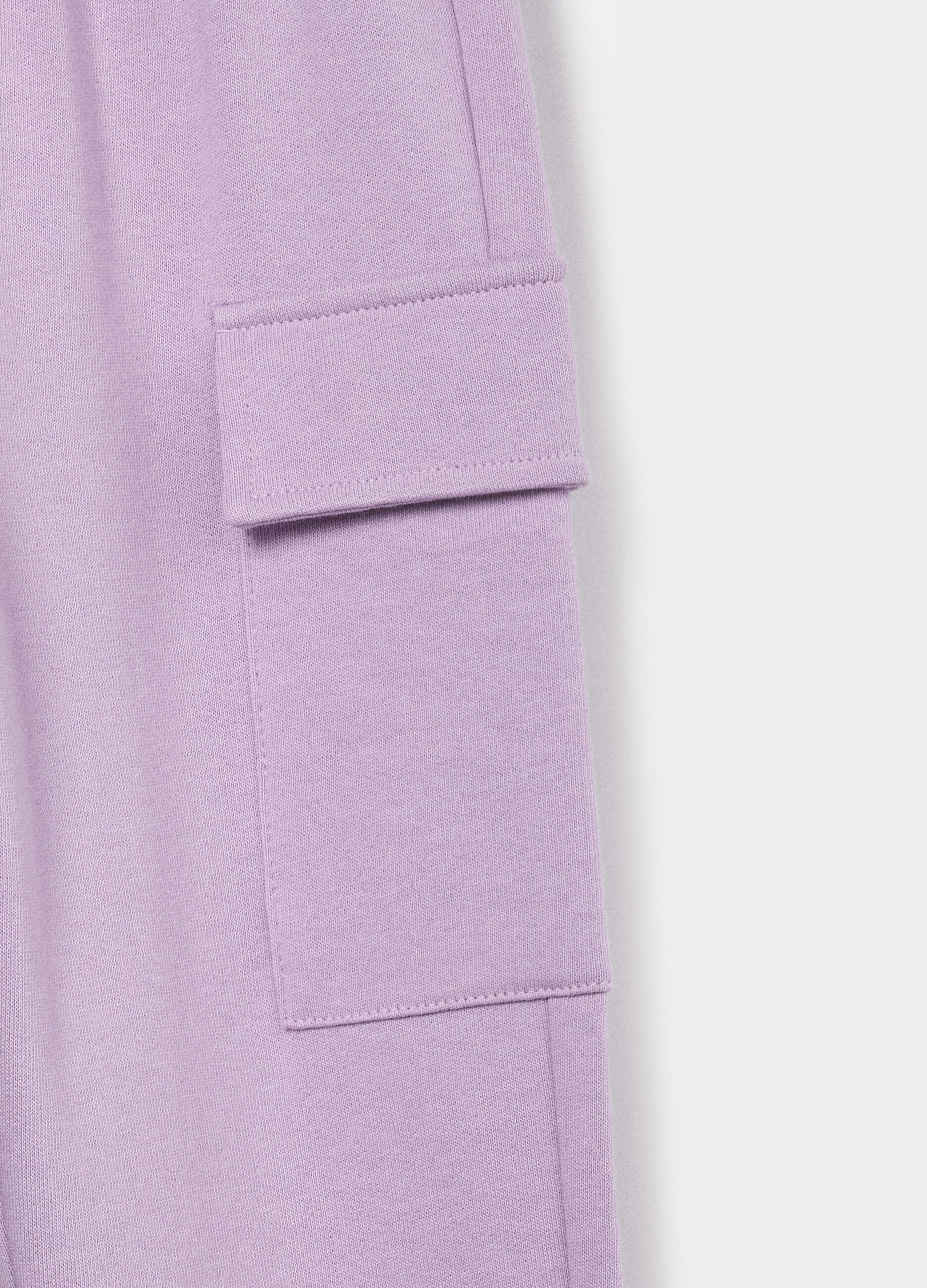 Jogger cargo in french terry di puro cotone bambina_2