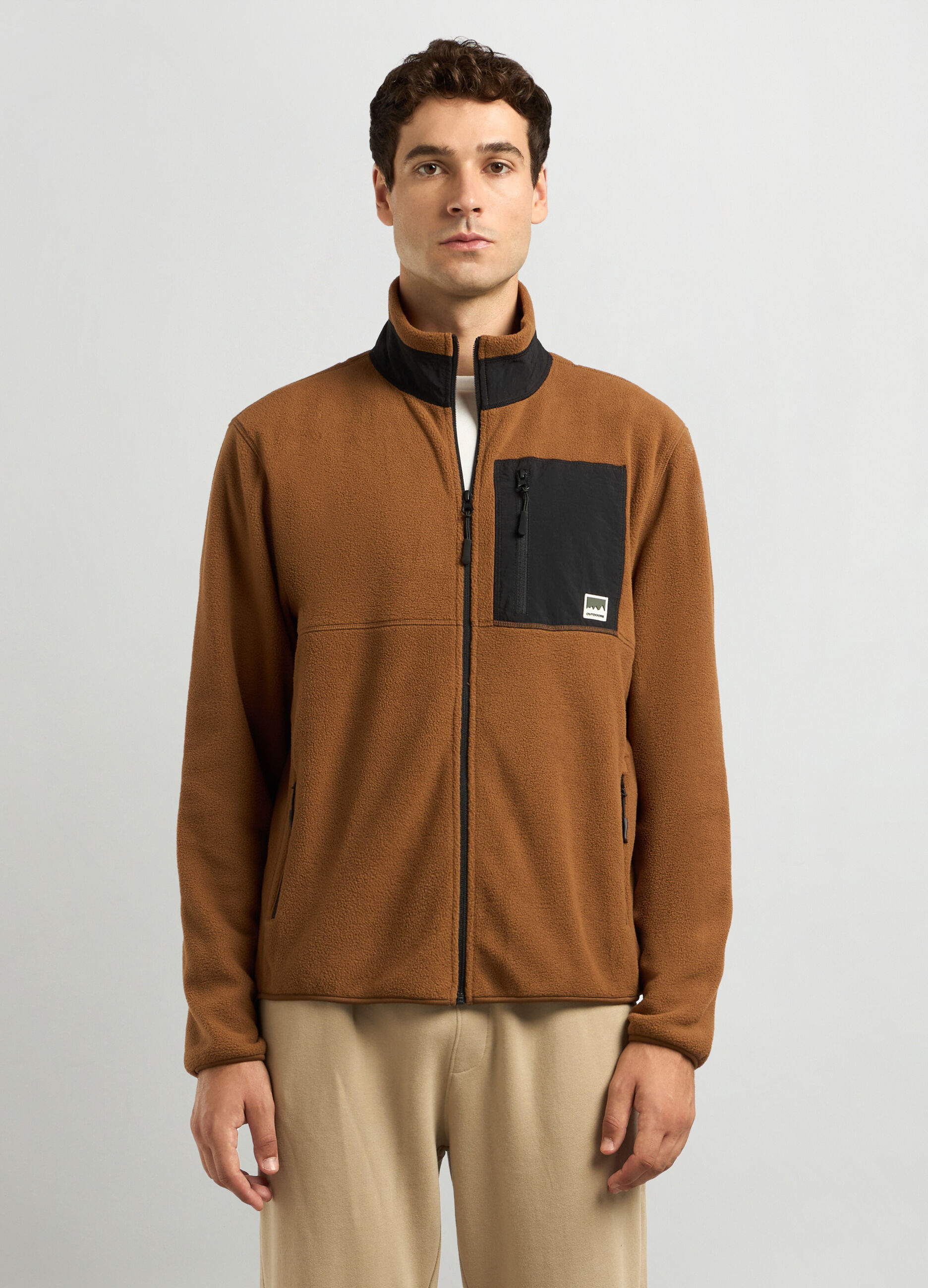 Felpa in pile full zip uomo_0