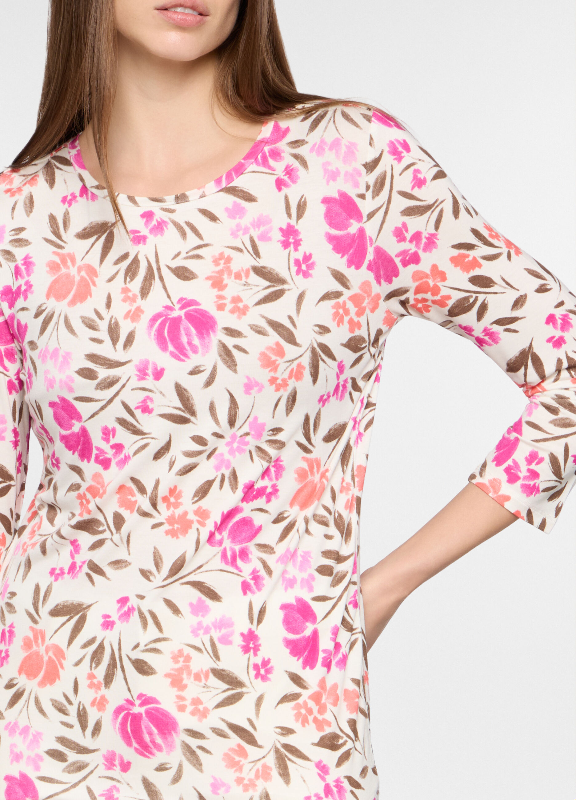 T-shirt girocollo in jersey stretch donna_2