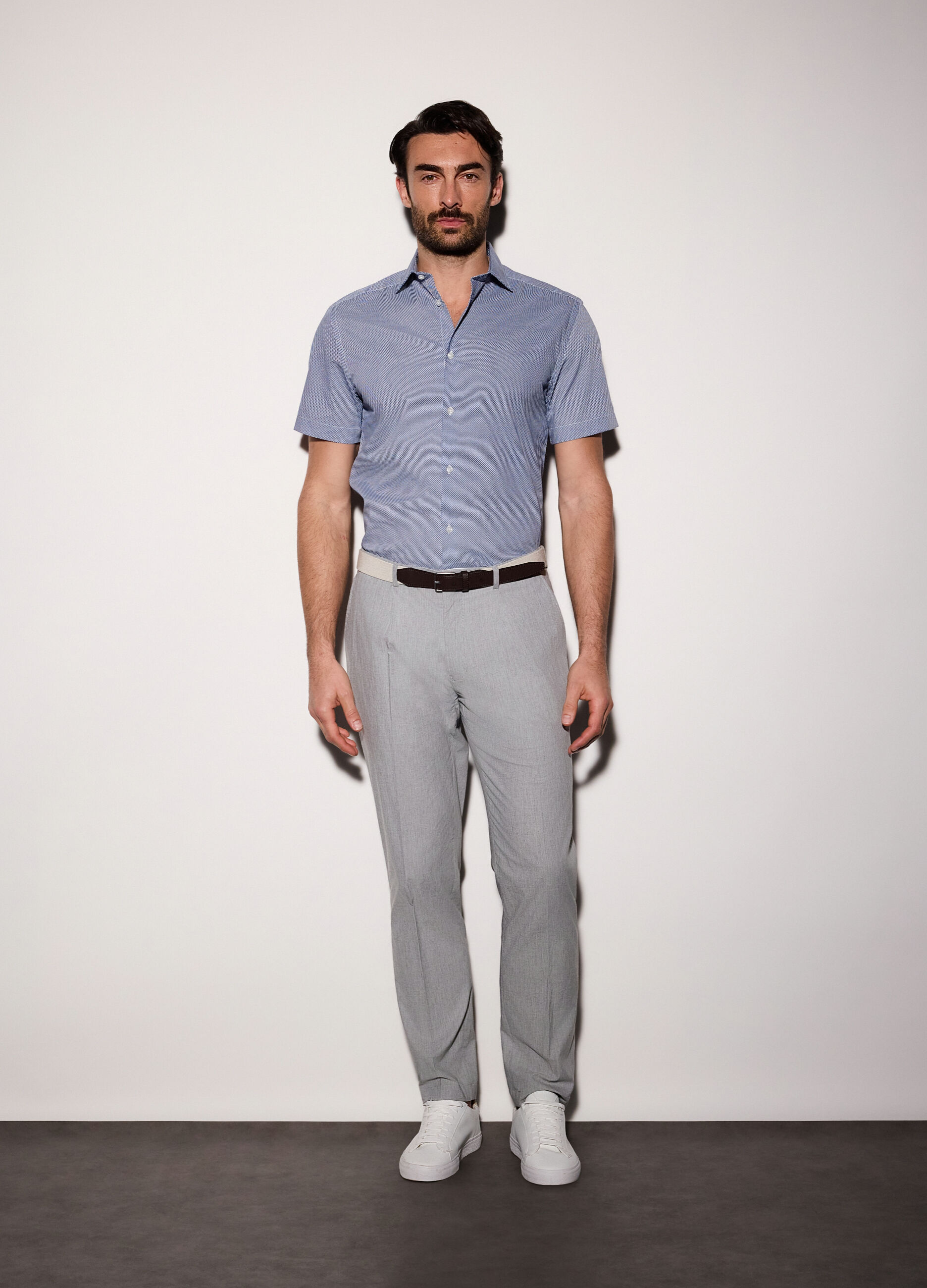 Pantaloni chino in cotone stretch uomo_0