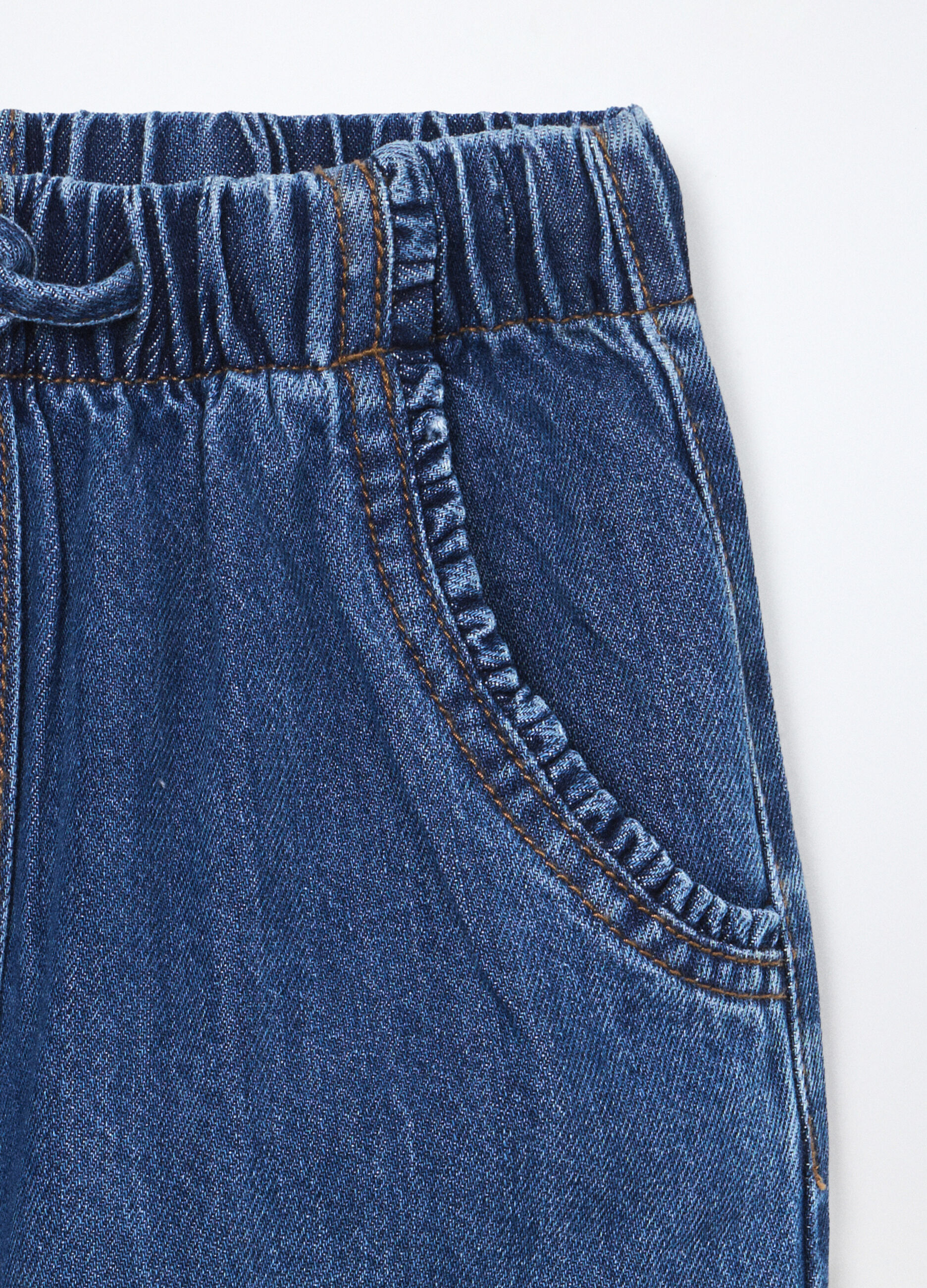 Jogger in denim misto cotone bambina_2