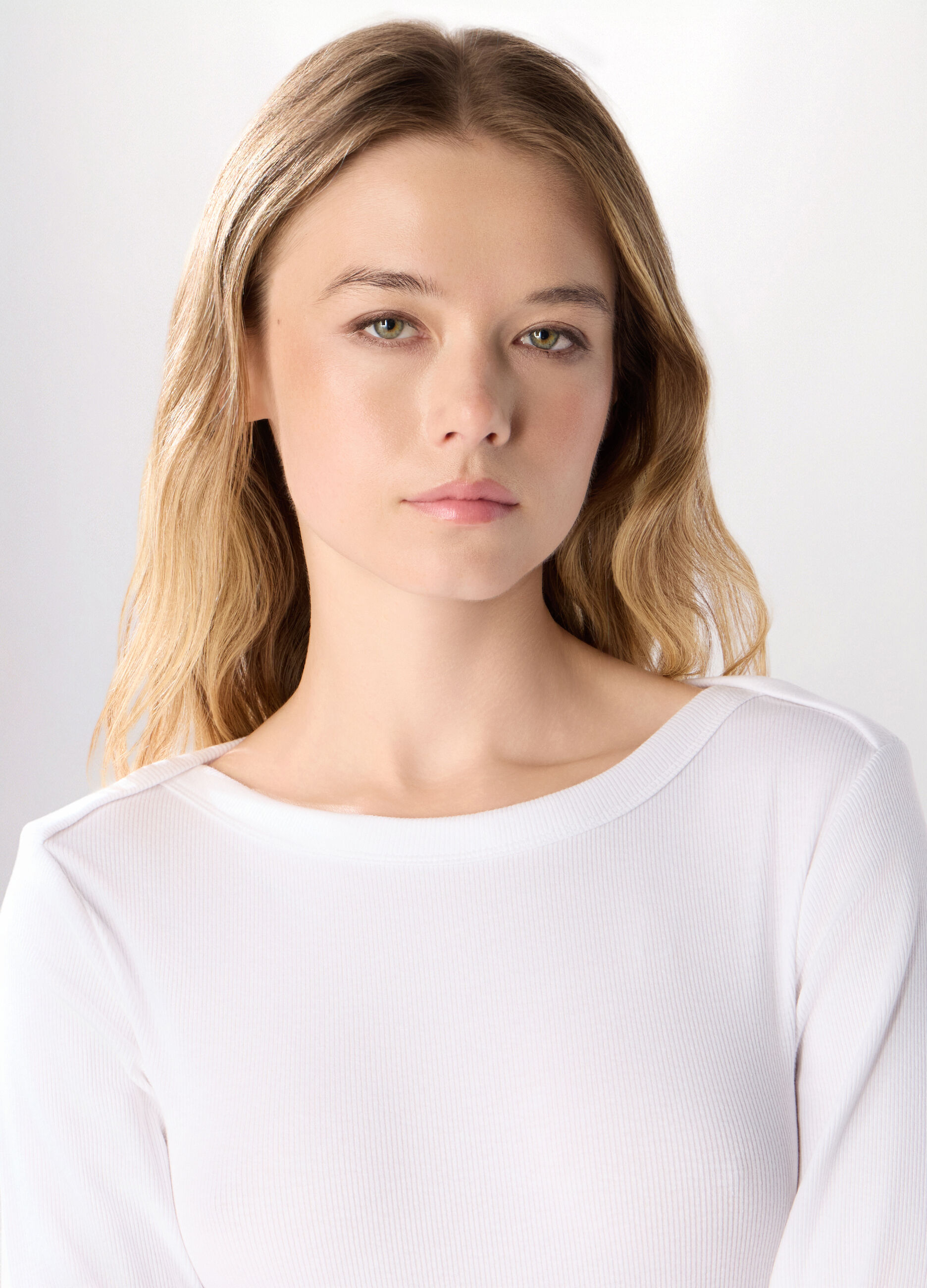 T-shirt in costina misto cotone donna_2