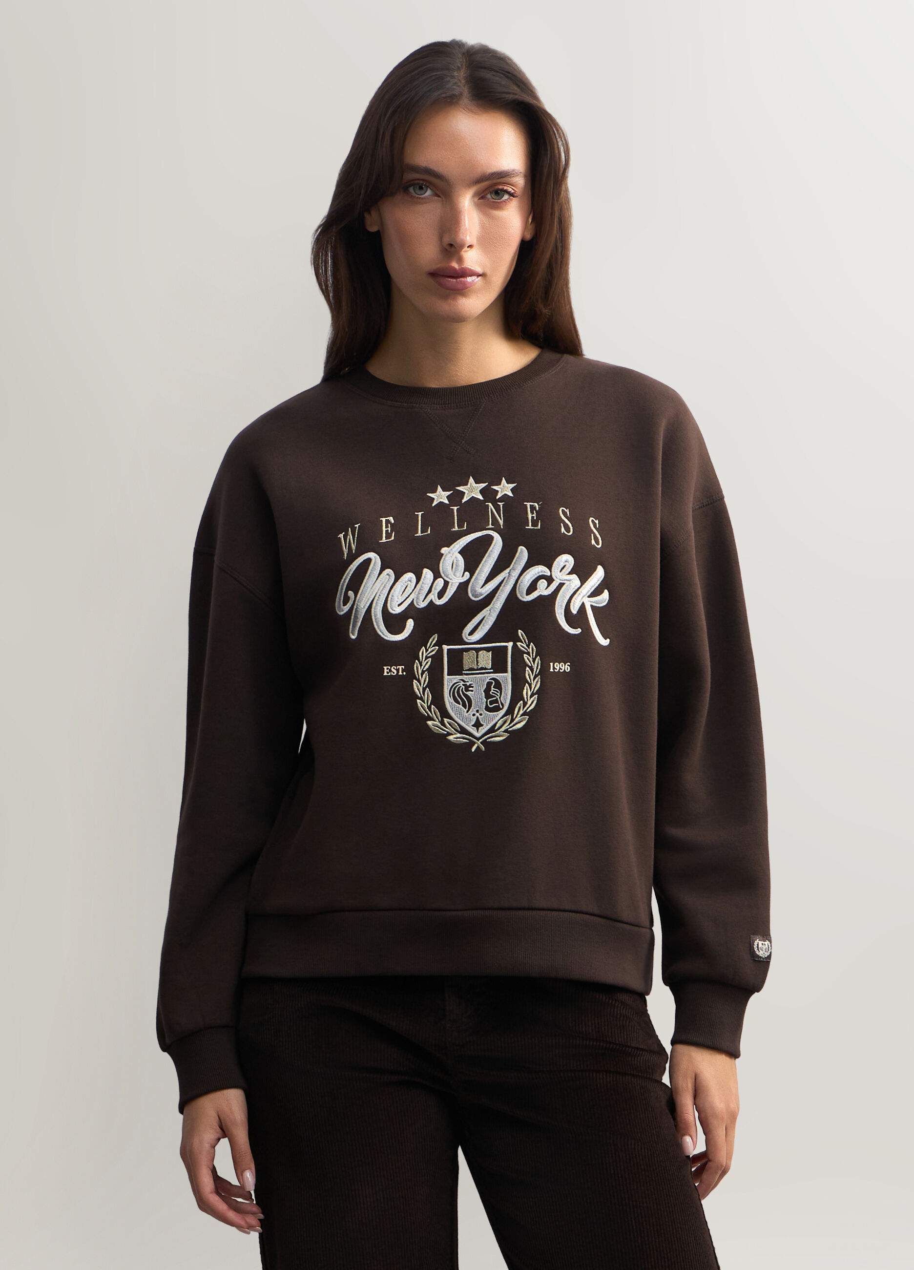 Felpa girocollo misto cotone donna_0