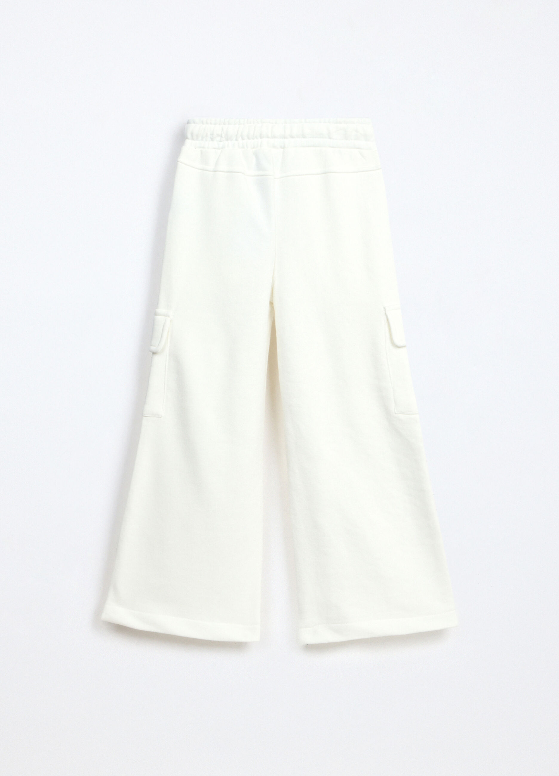 Pantaloni cargo in french terry di misto cotone bambina_1