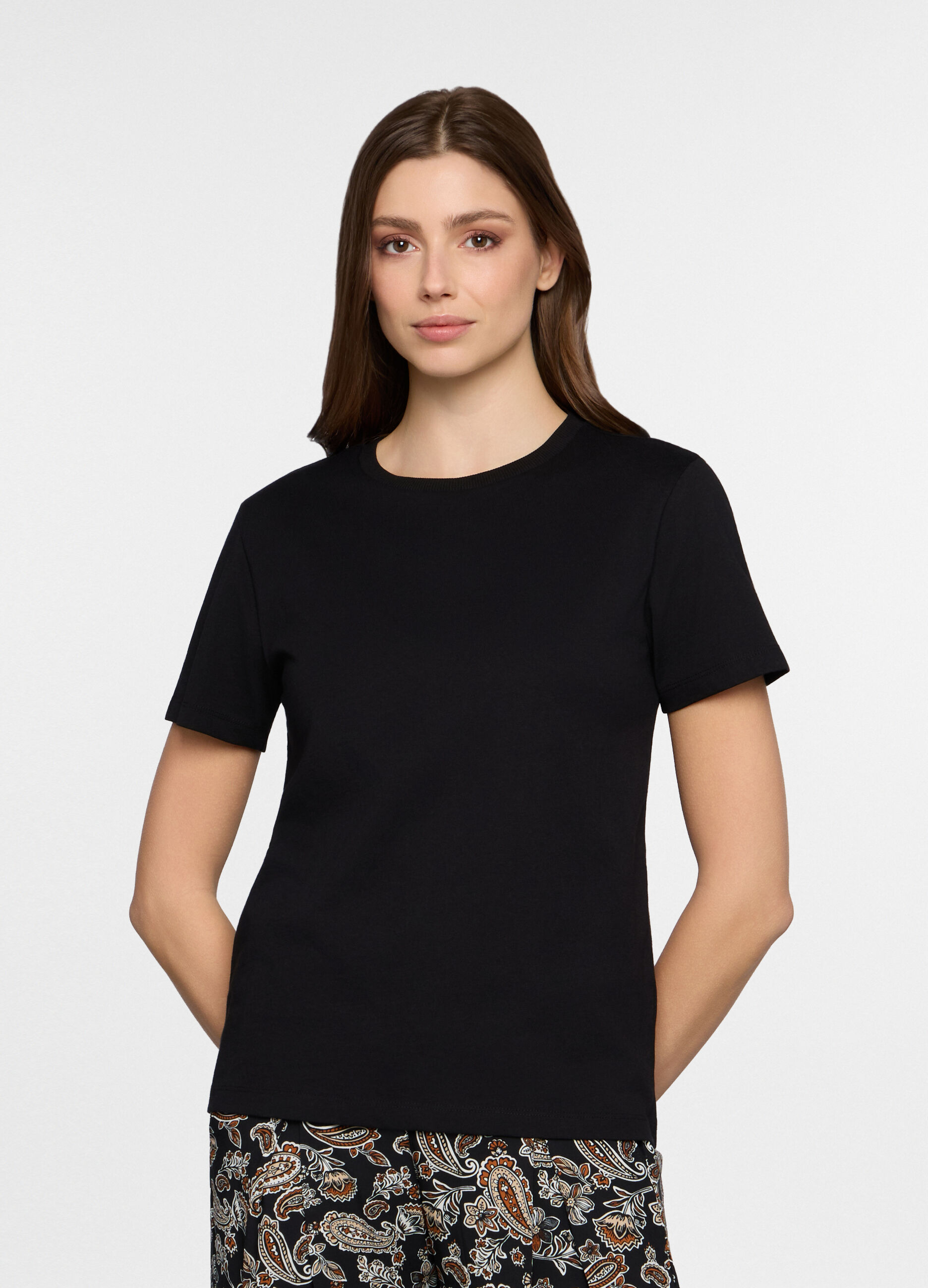 T-shirt girocollo donna _0
