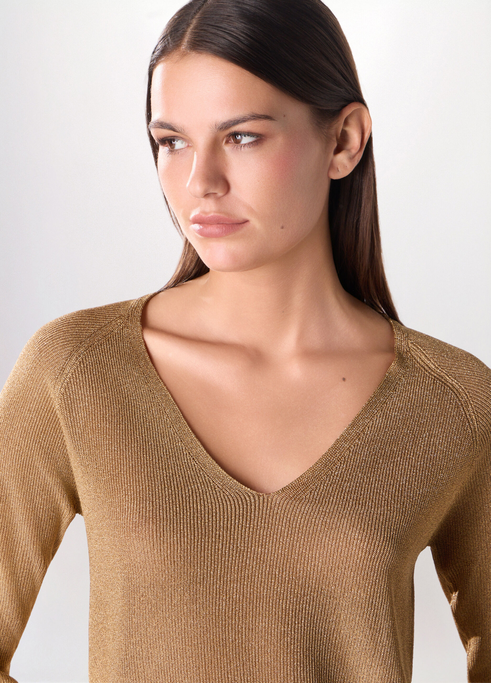 Pullover tricot con filo lurex donna_2