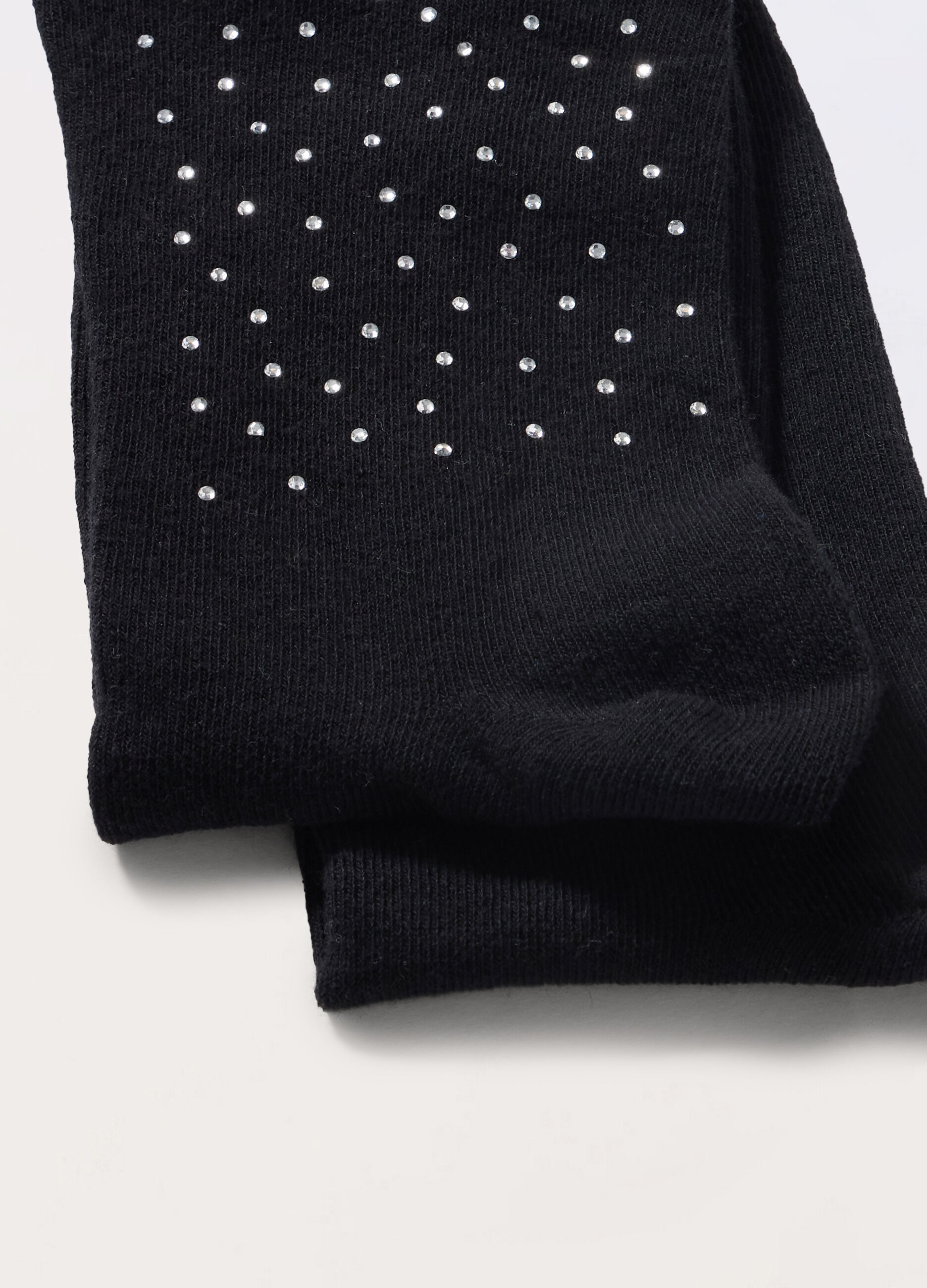 Calze in misto cotone con strass donna_1