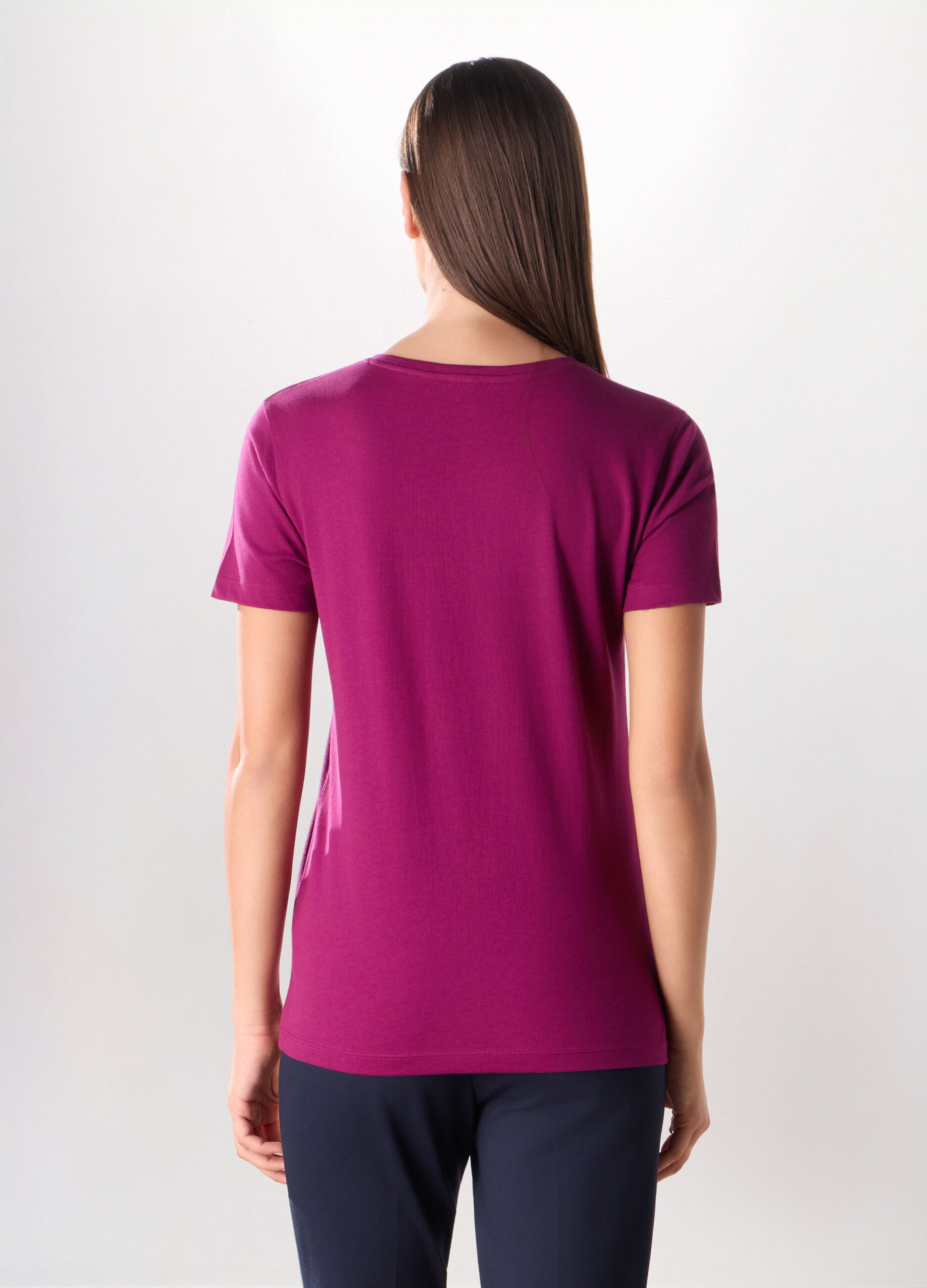 T-shirt in jersey di puro cotone donna_1