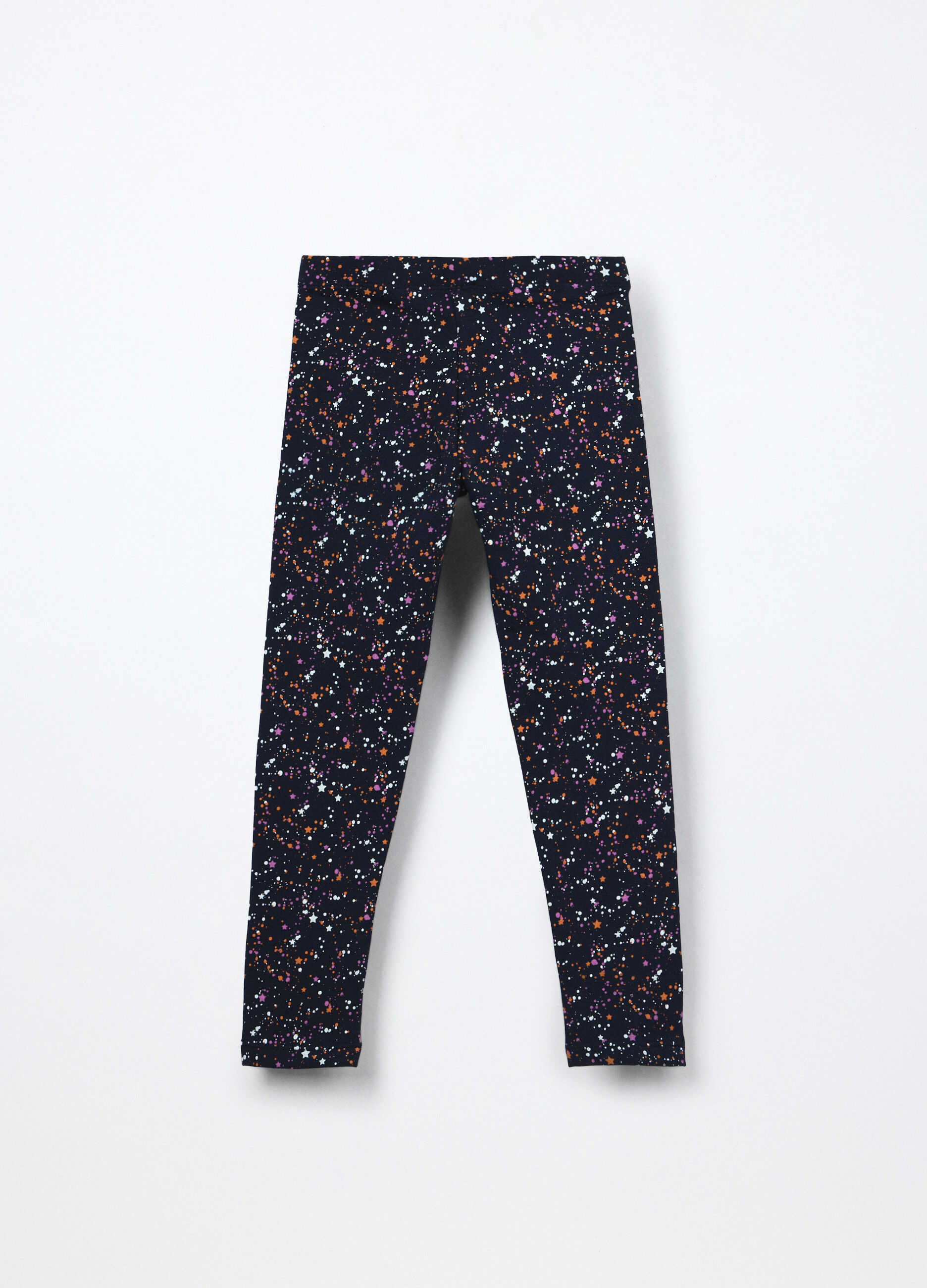 Leggings in french terry di cotone stretch bambina_1