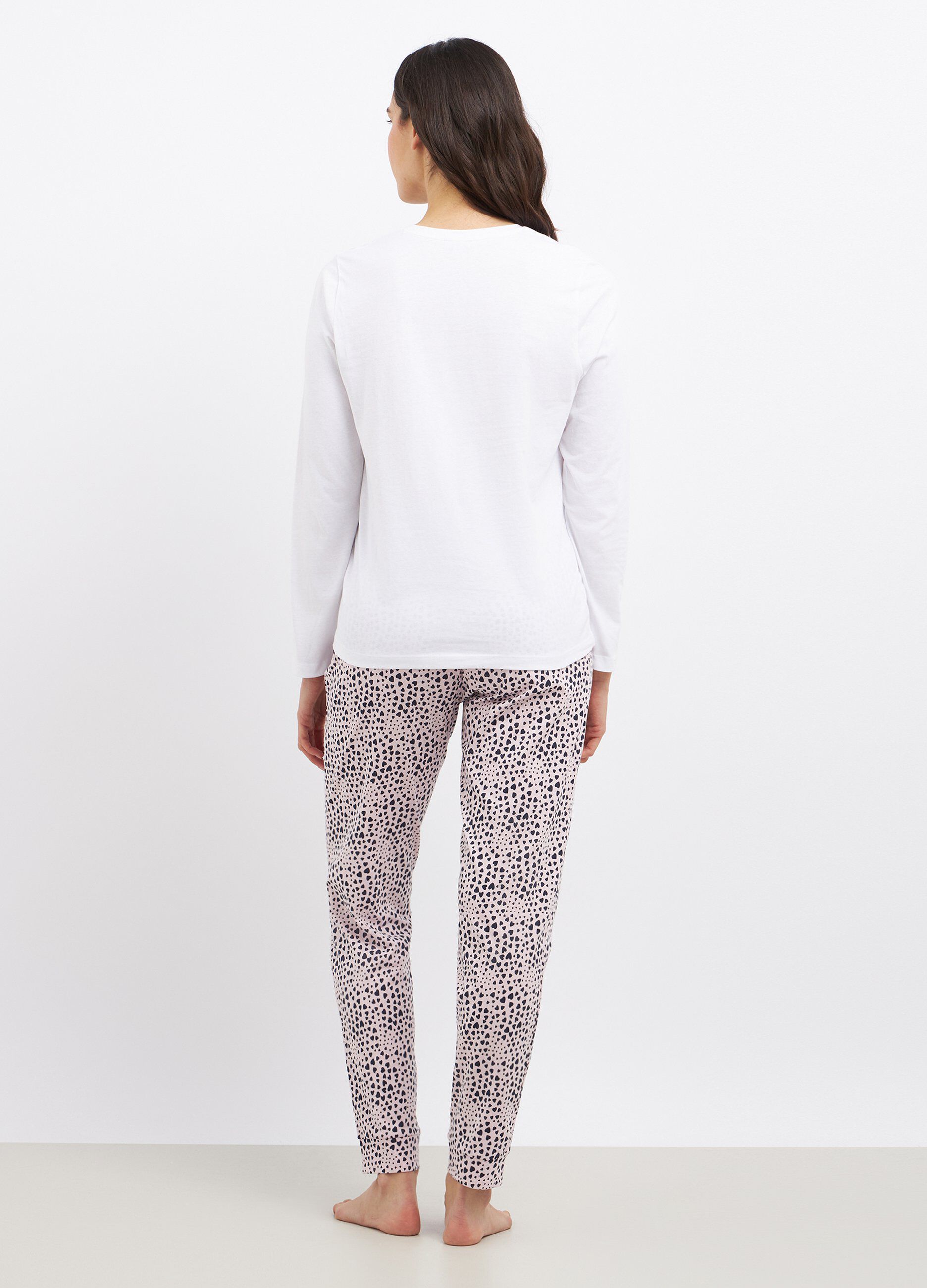 Set pigiama lungo in puro cotone donna_1