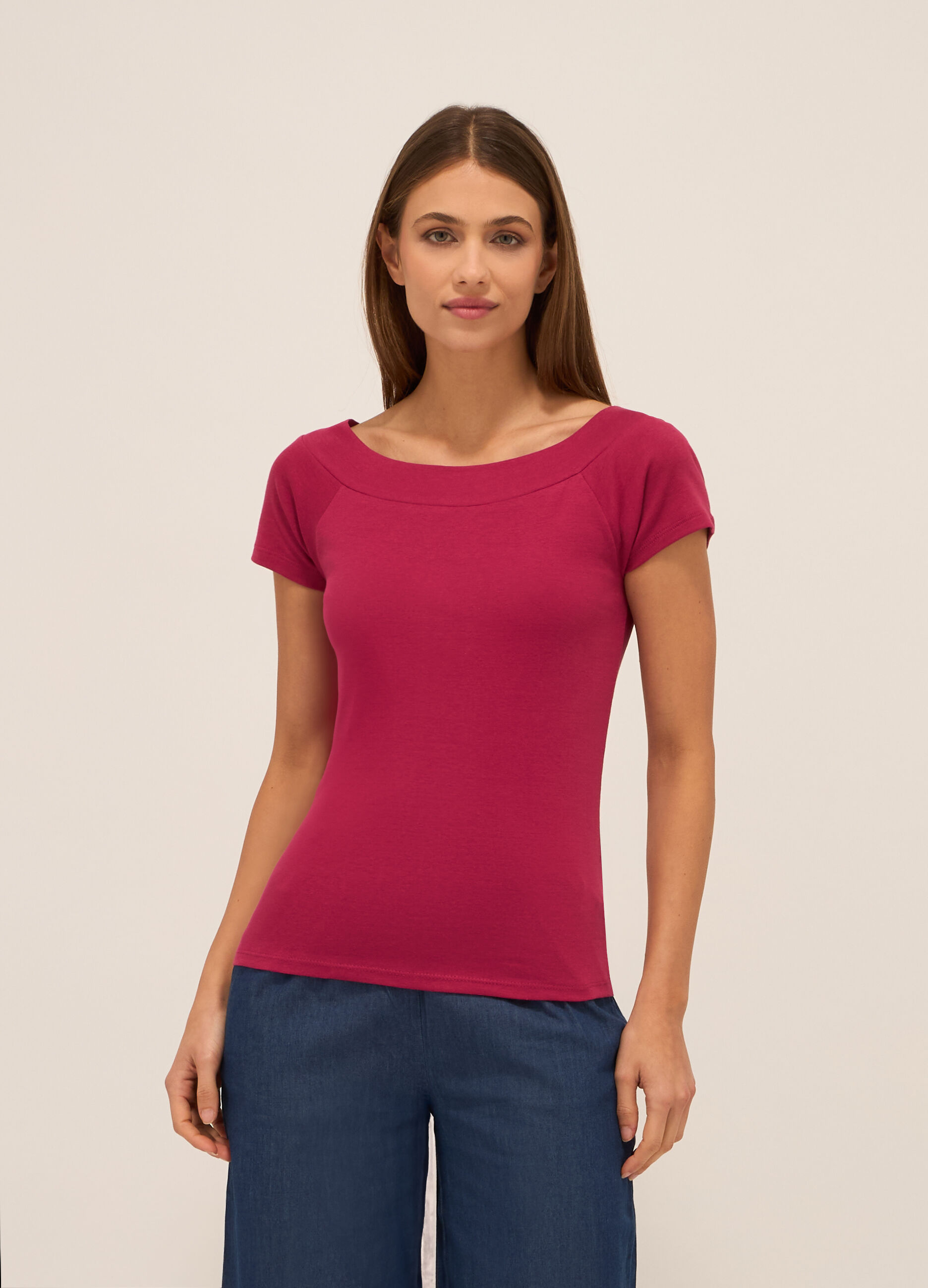 T-shirt in puro cotone donna_0