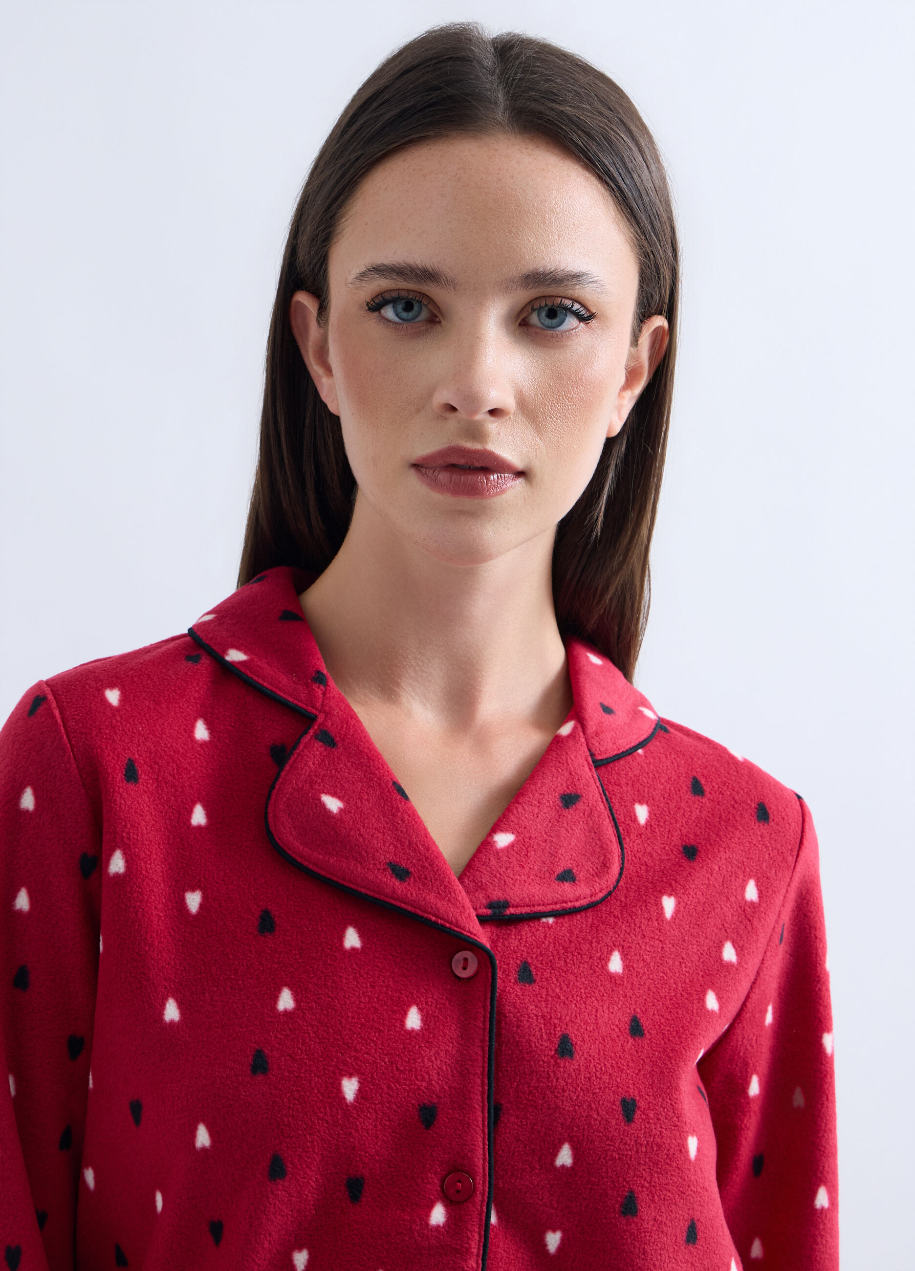Set pigiama lungo in pile donna_2