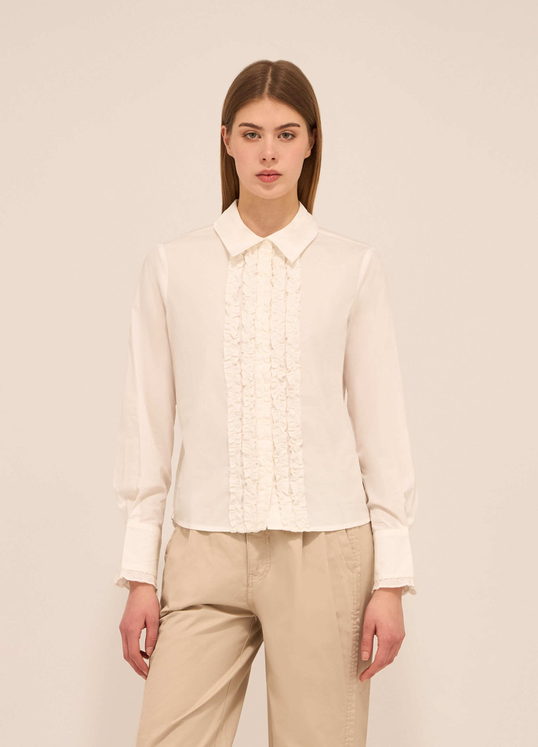 Camicia in popeline di puro cotone donna_0