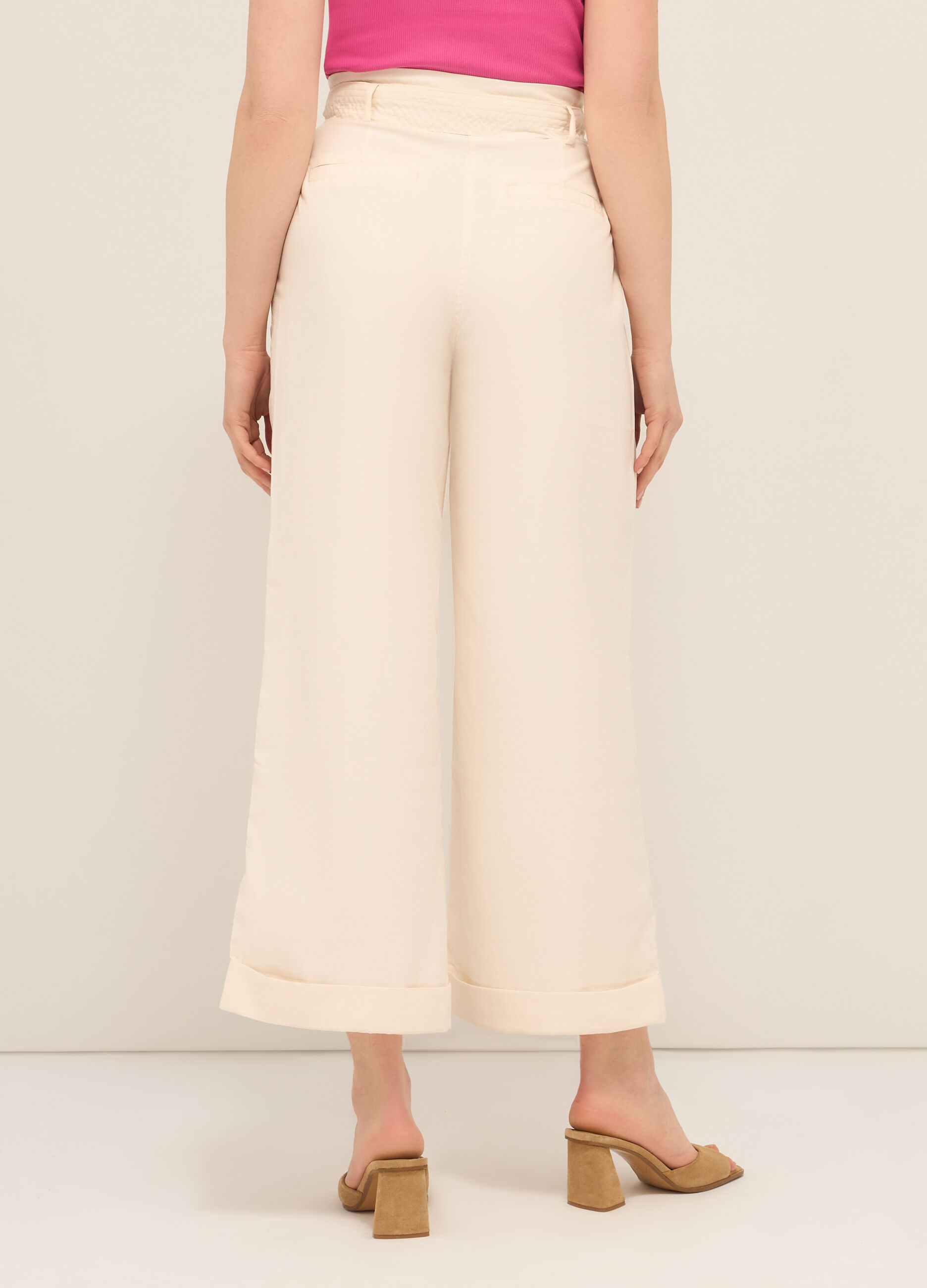 Pantaloni in twill stretch donna_1