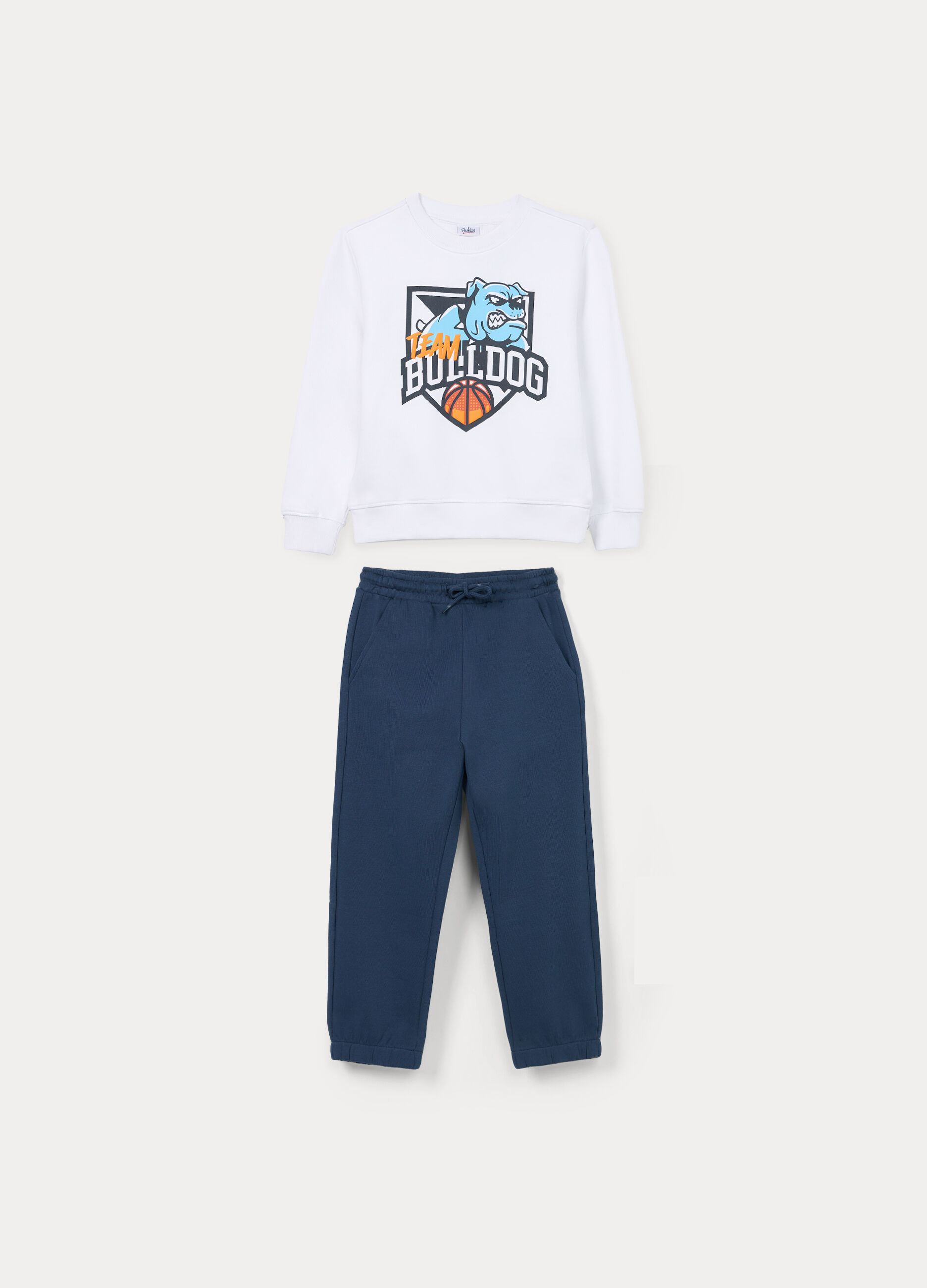 Jogging set in french terry di puro cotone bambino_0