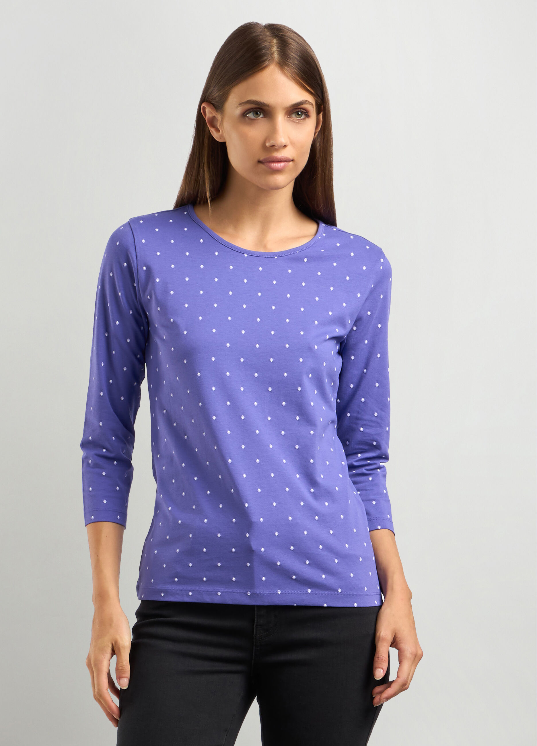 T-shirt in jersey di cotone stretch donna_0