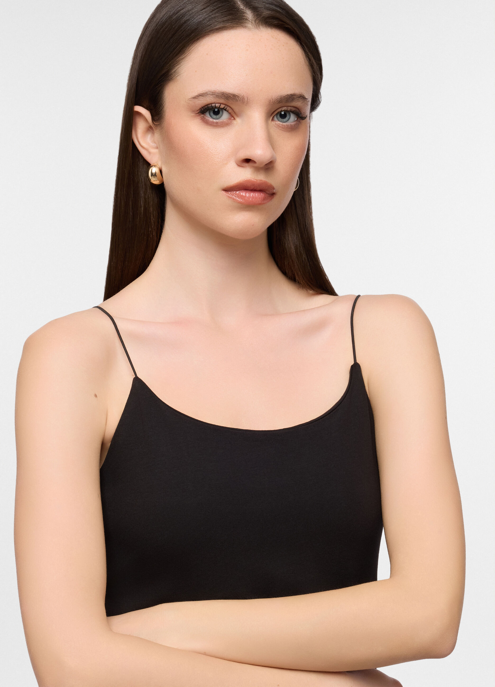 Abito corto fitted in cotone stretch donna_2