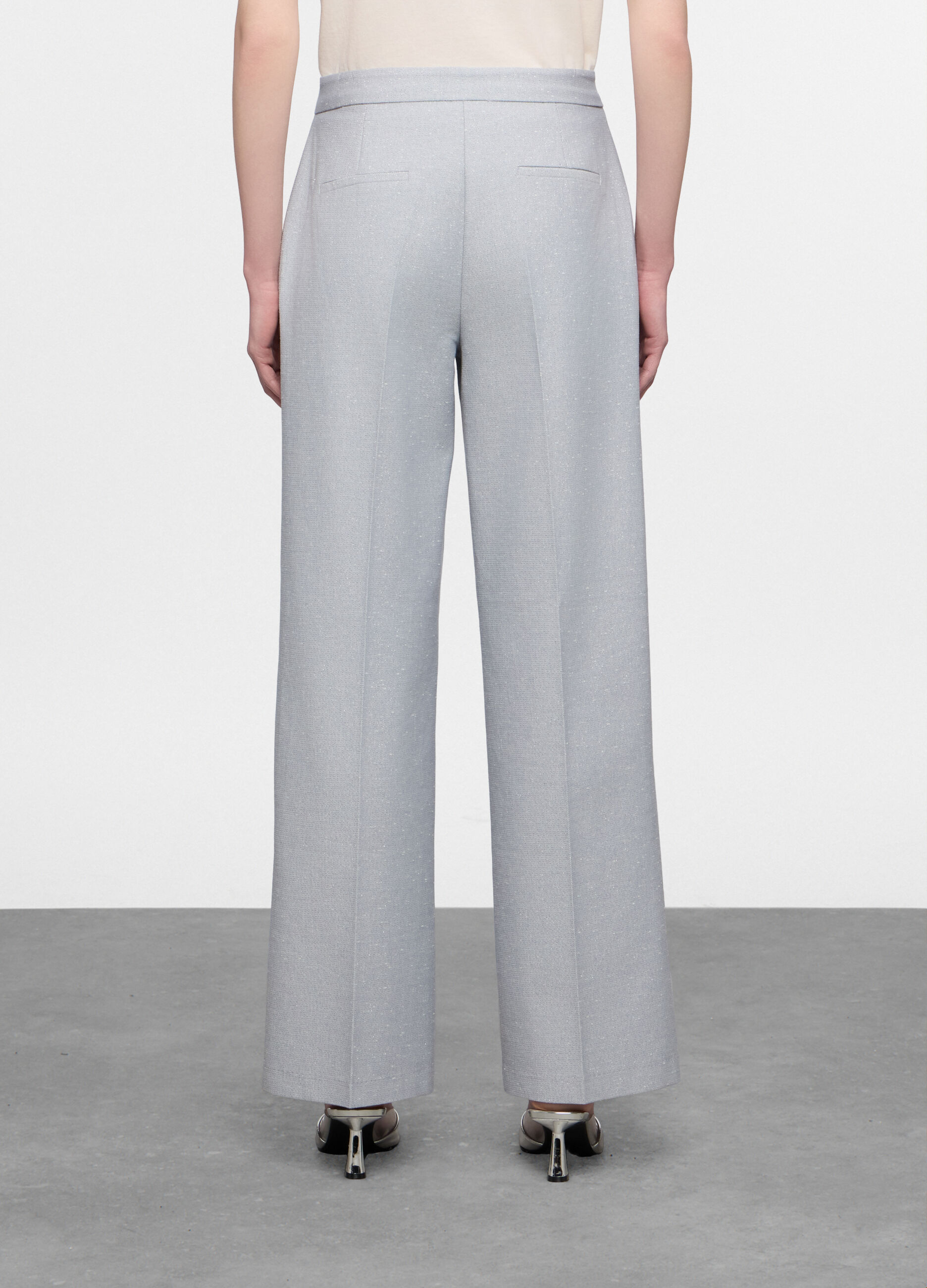 Pantaloni wide leg misto cotone donna_1