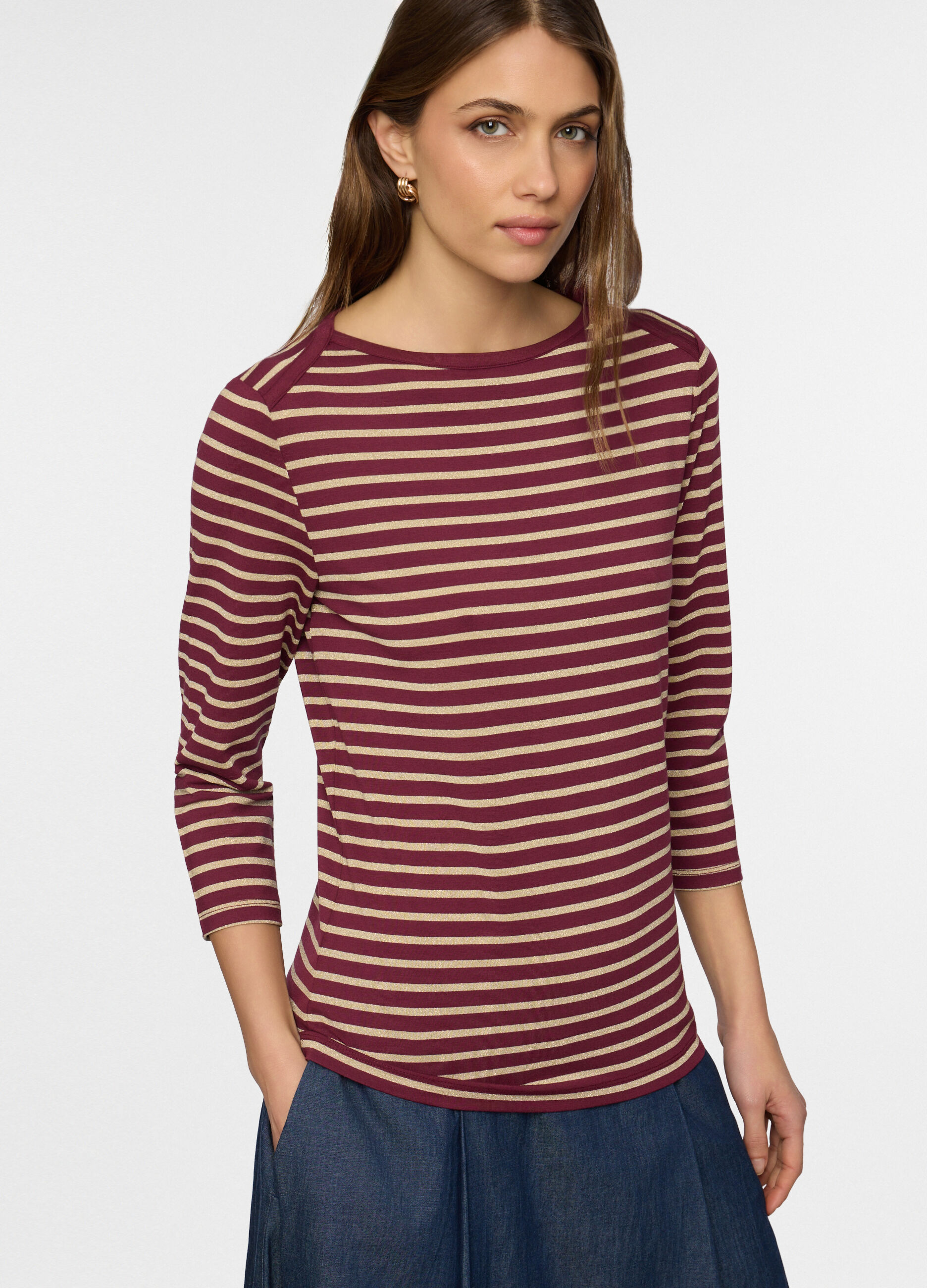 T-shirt girocollo stretch donna_2