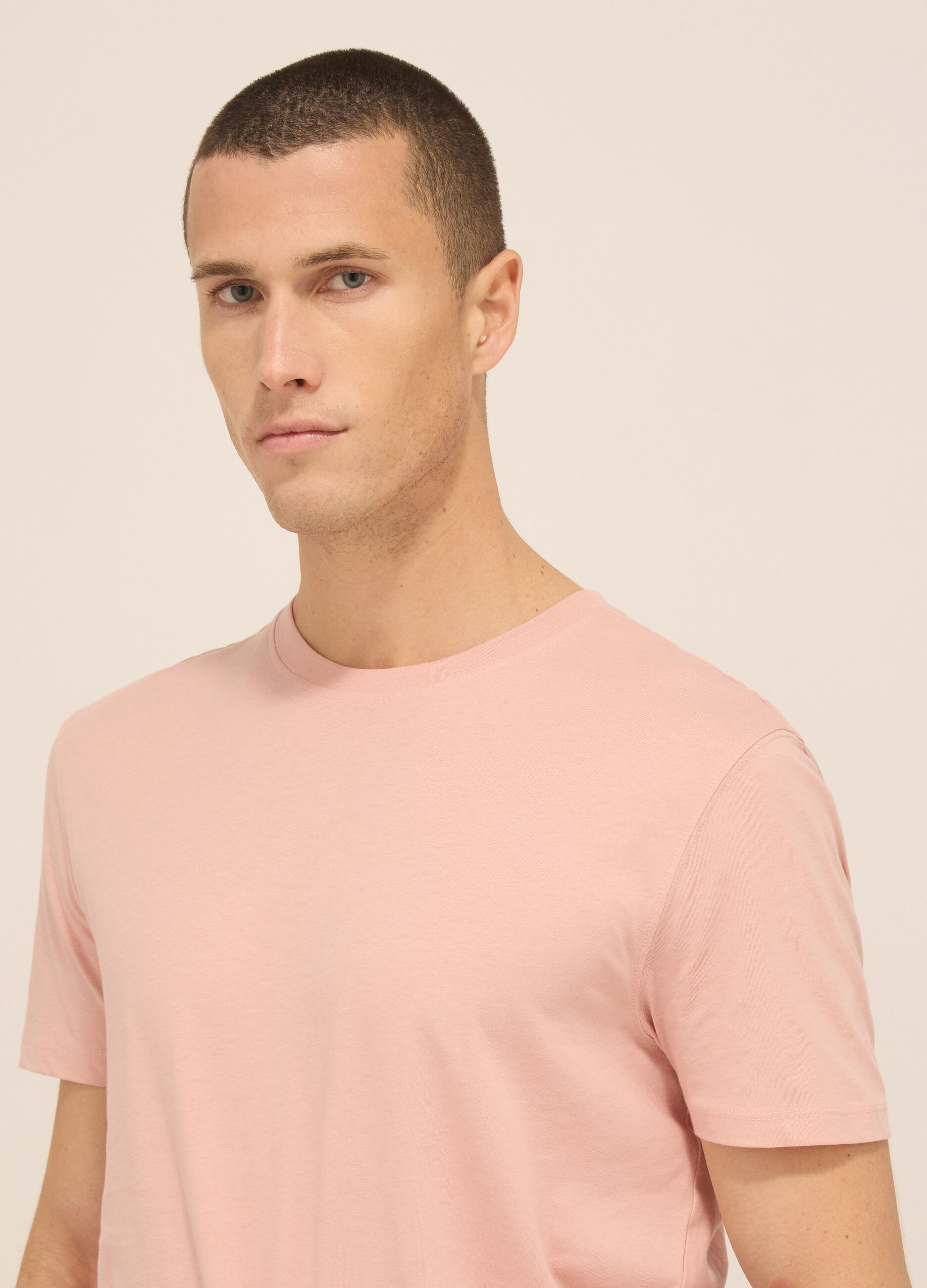 T-shirt girocollo in jersey di puro cotone uomo_2