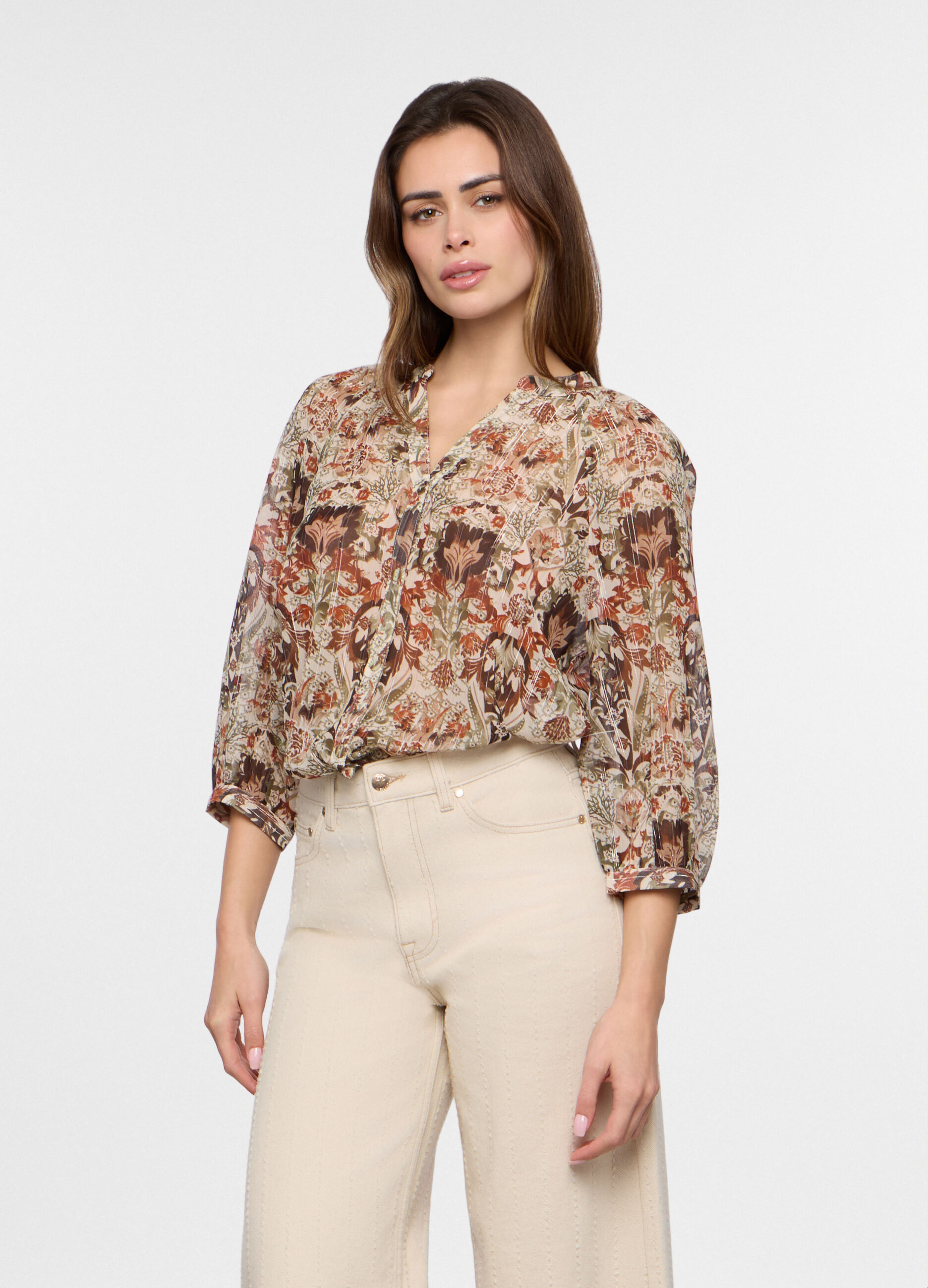 Camicia crepe a balze donna_0