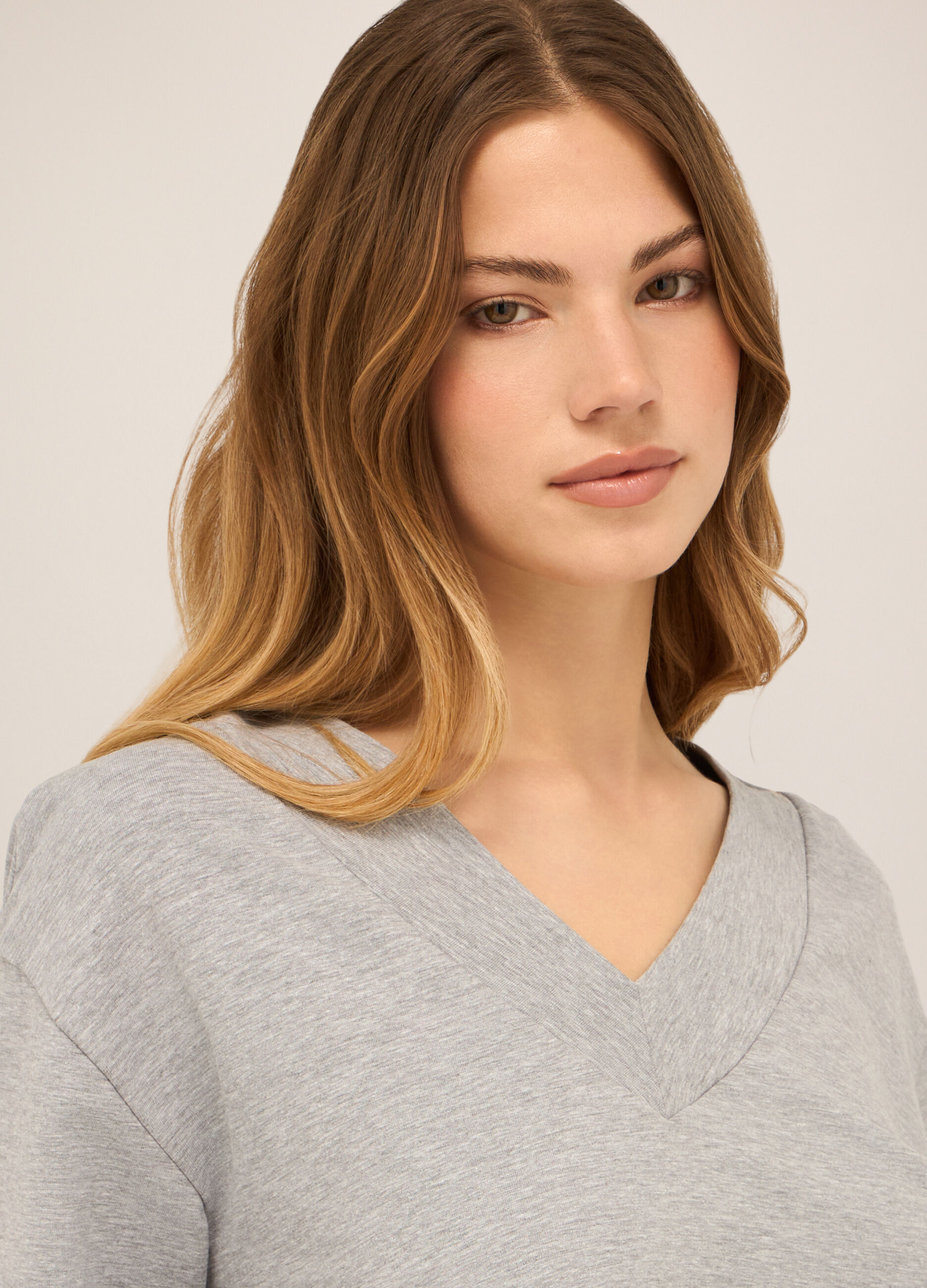 Felpa in misto cotone stretch donna_2