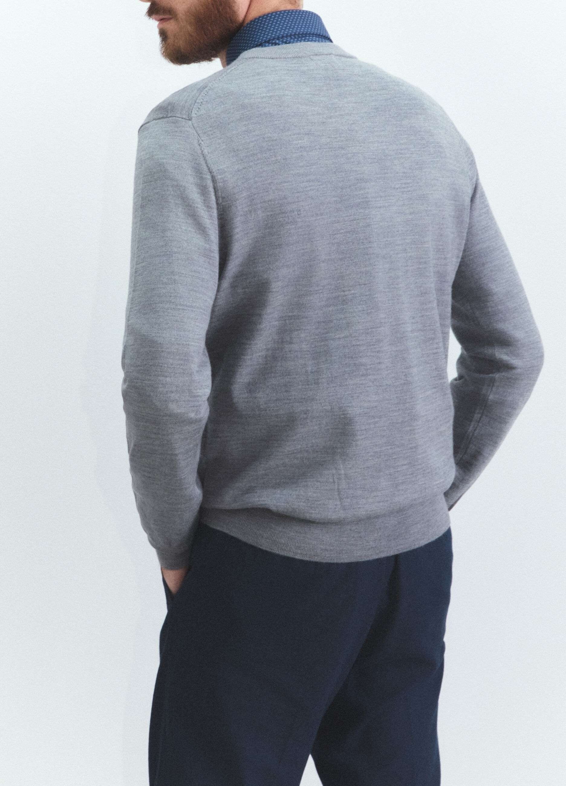 Maglione girocollo in lana merino m&eacute;lange uomo_3