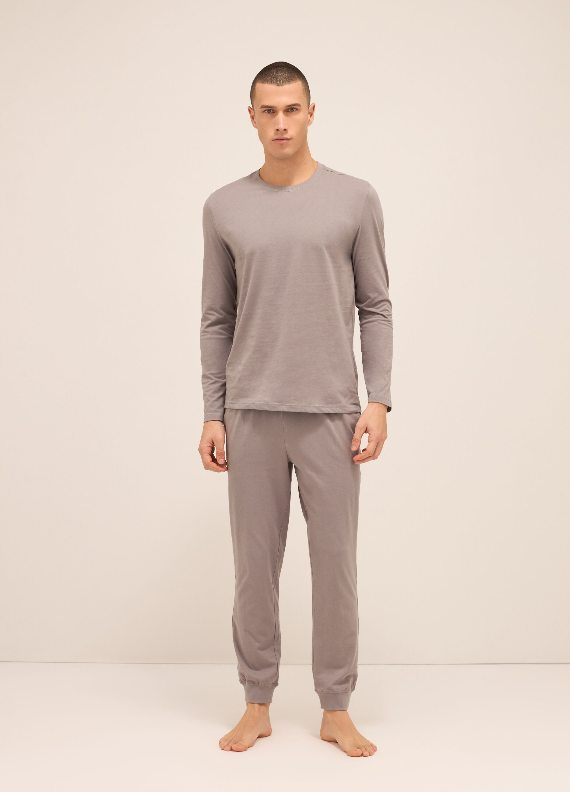 Pantaloni del pigiama in cotone con coulisse uomo_0
