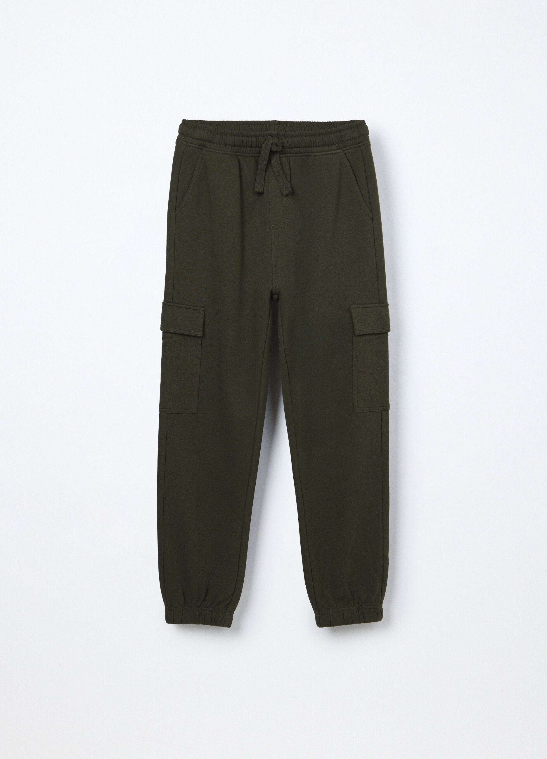 Jogger cargo in puro cotone fleece ragazzo_0