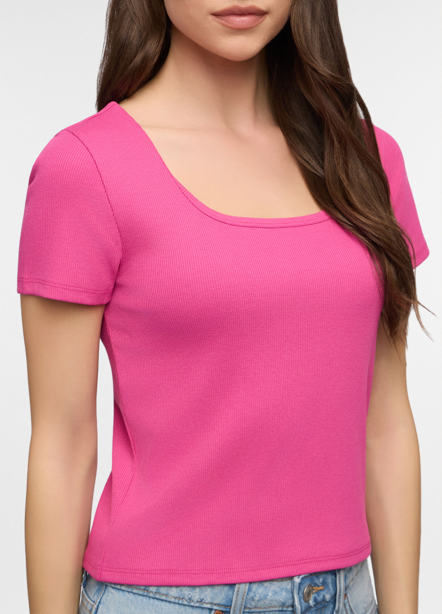 T-shirt con scollo rotondo fitted donna_2