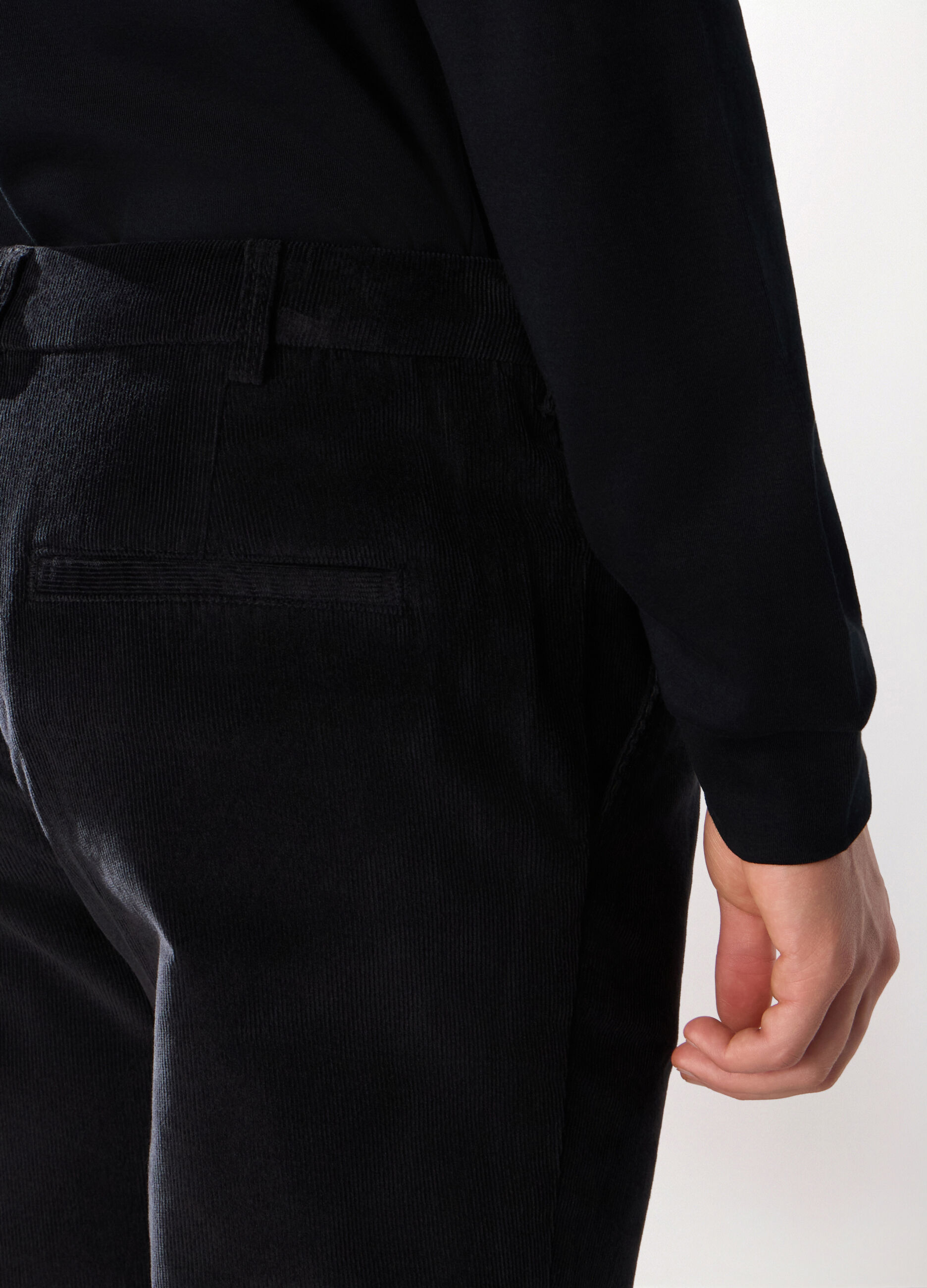 Pantalone chino in velluto di cotone stretch uomo_2