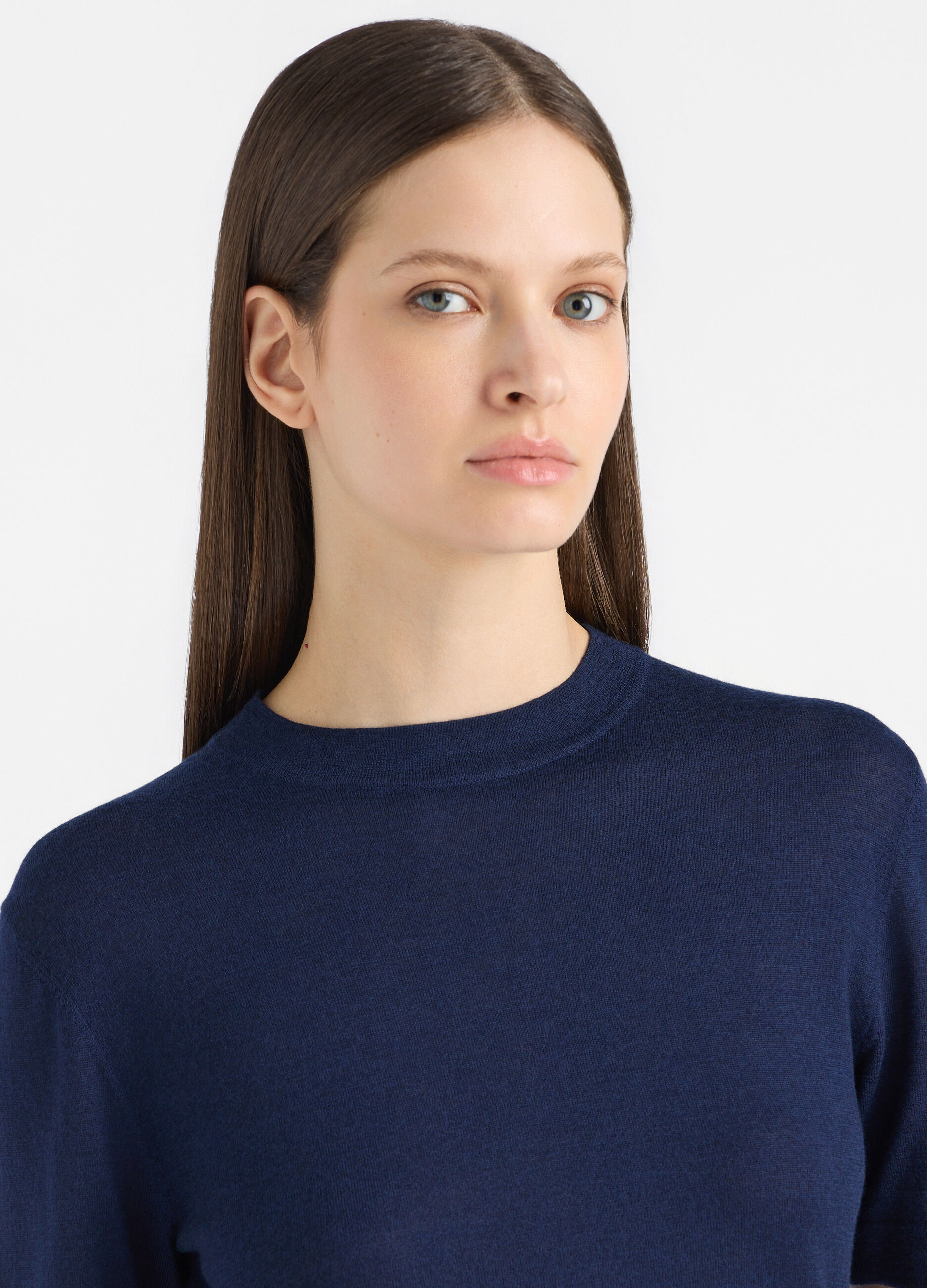 Maglia girocollo rasata donna_3
