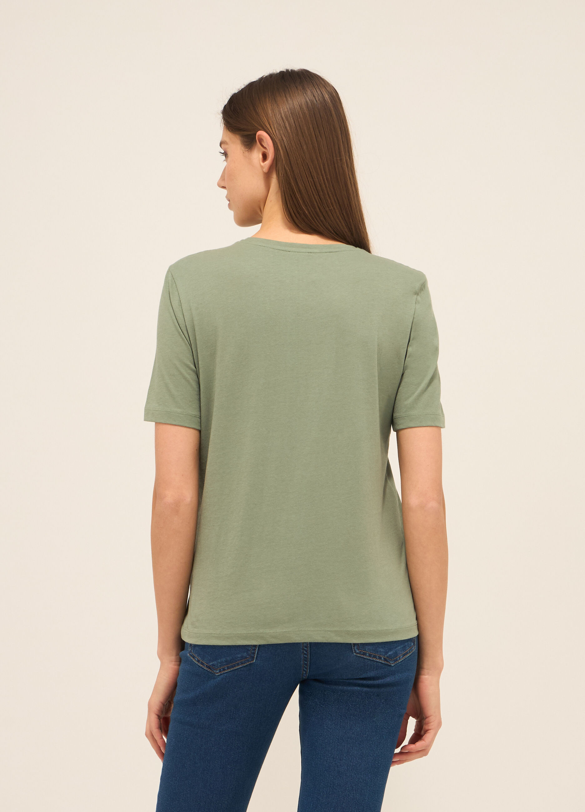 T-shirt in jersey di puro cotone donna_1