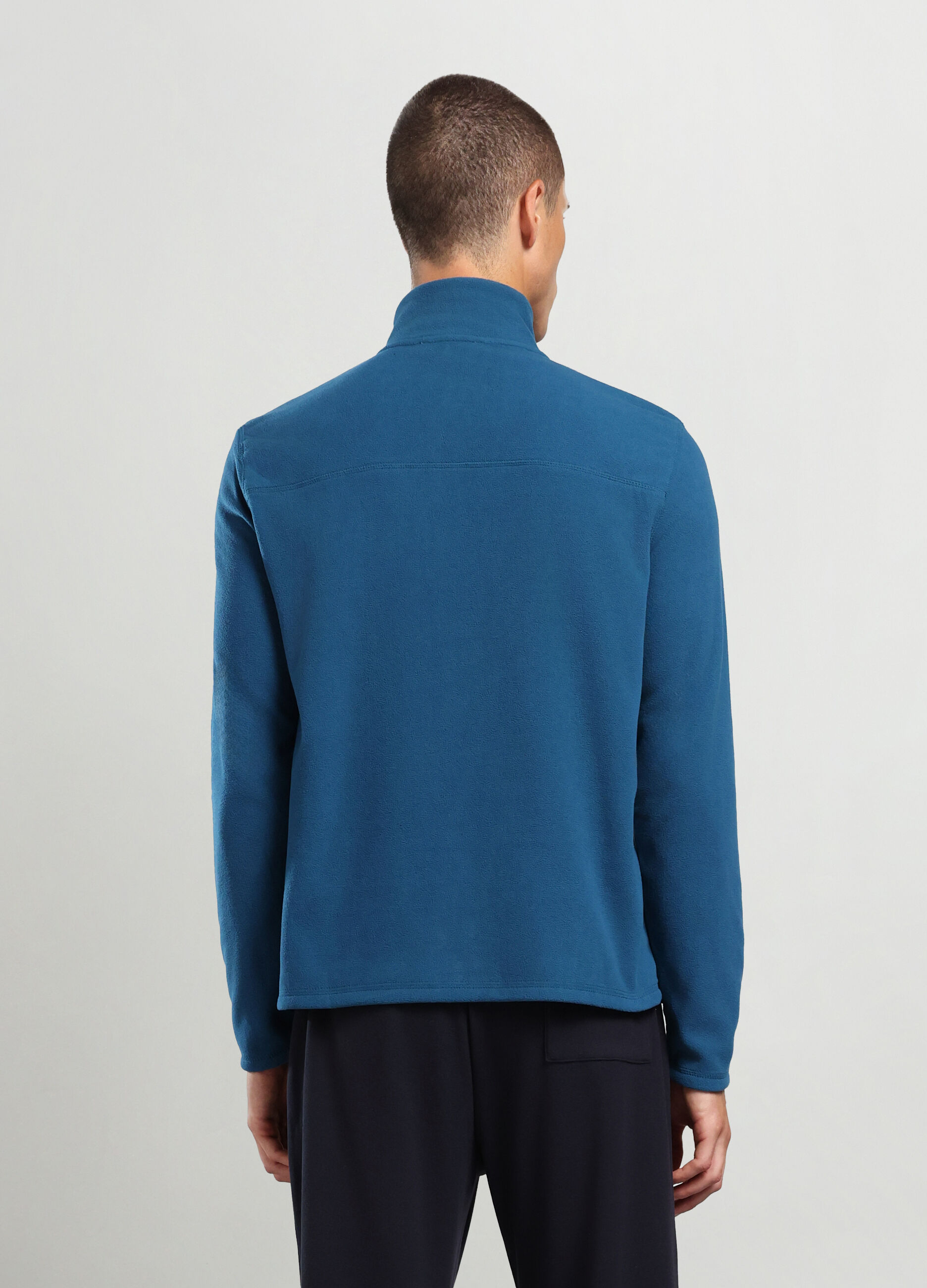 Felpa a collo alto con mezza zip uomo_1