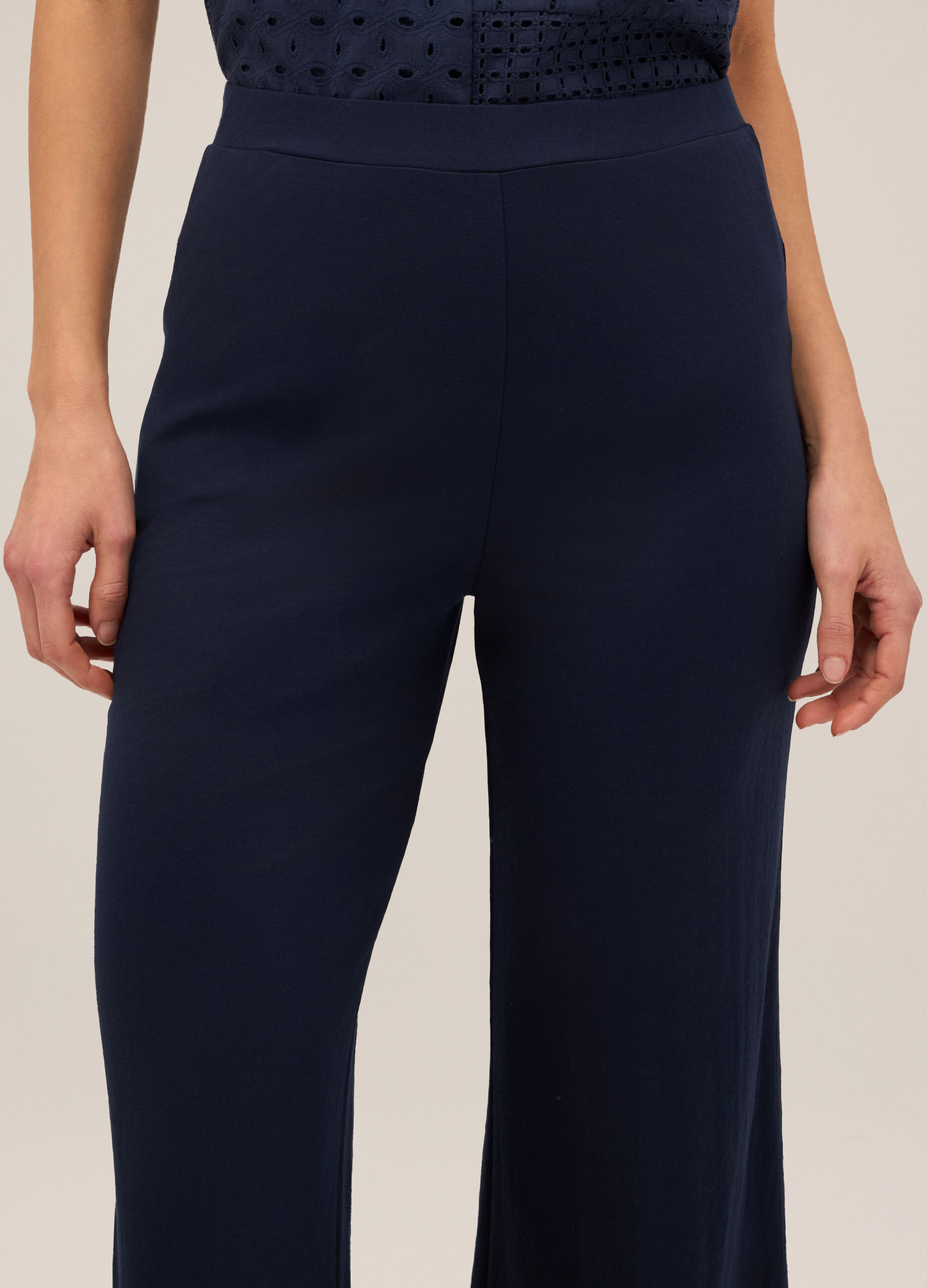 Pantaloni in viscosa Piquet stretch donna_2