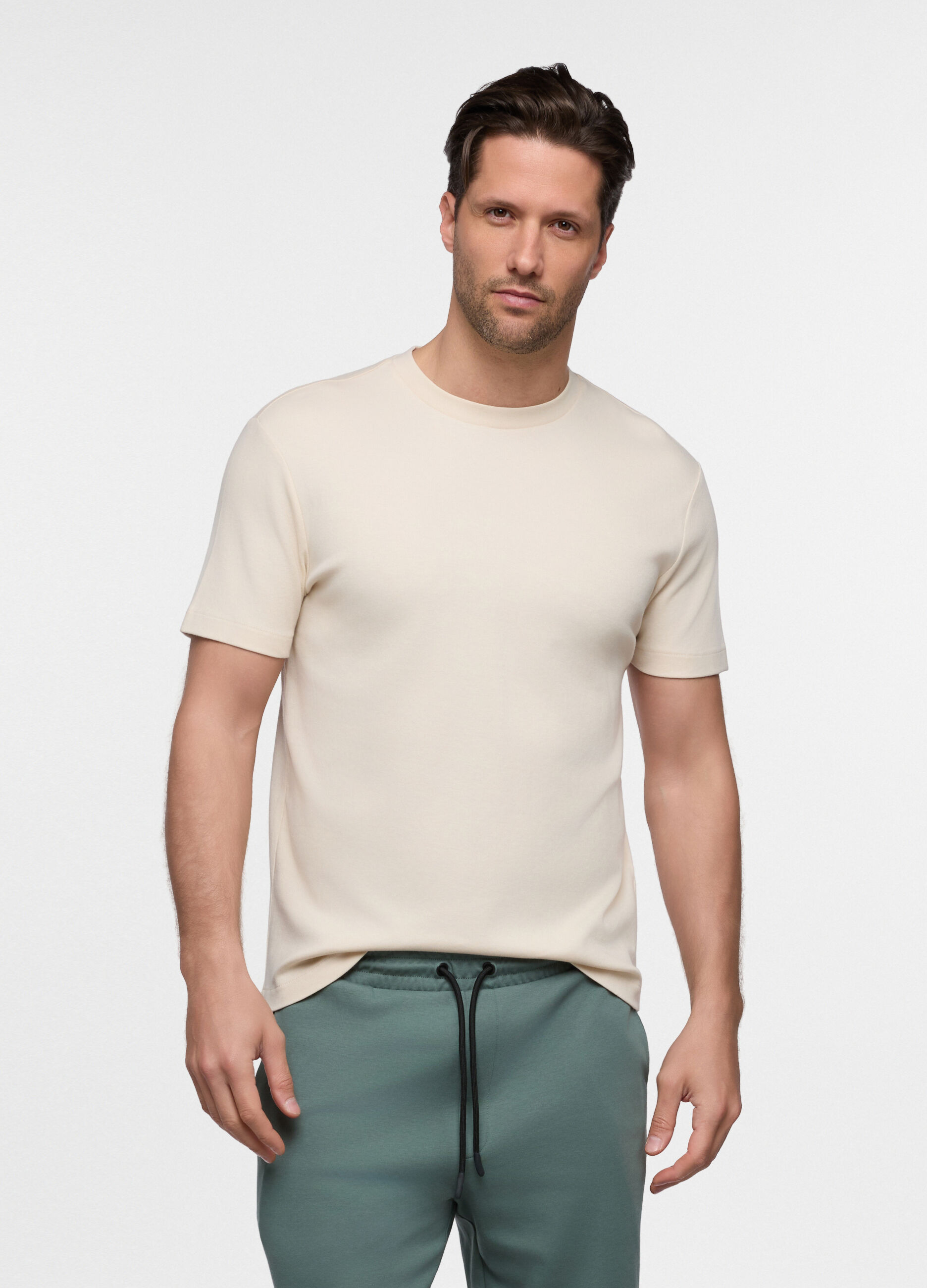 T-shirt girocollo in cotone interlock uomo_0