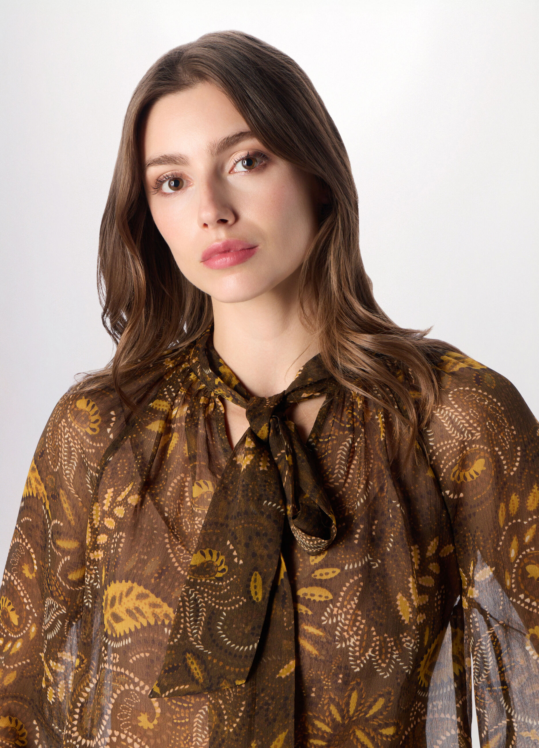 Blusa in chiffon con stampa donna_2