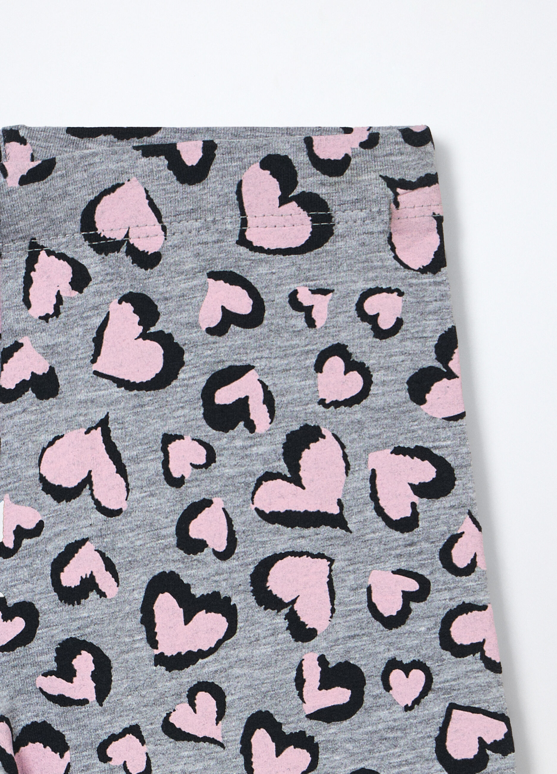 Pack 2 leggings in french terry di cotone stretch bambina_2