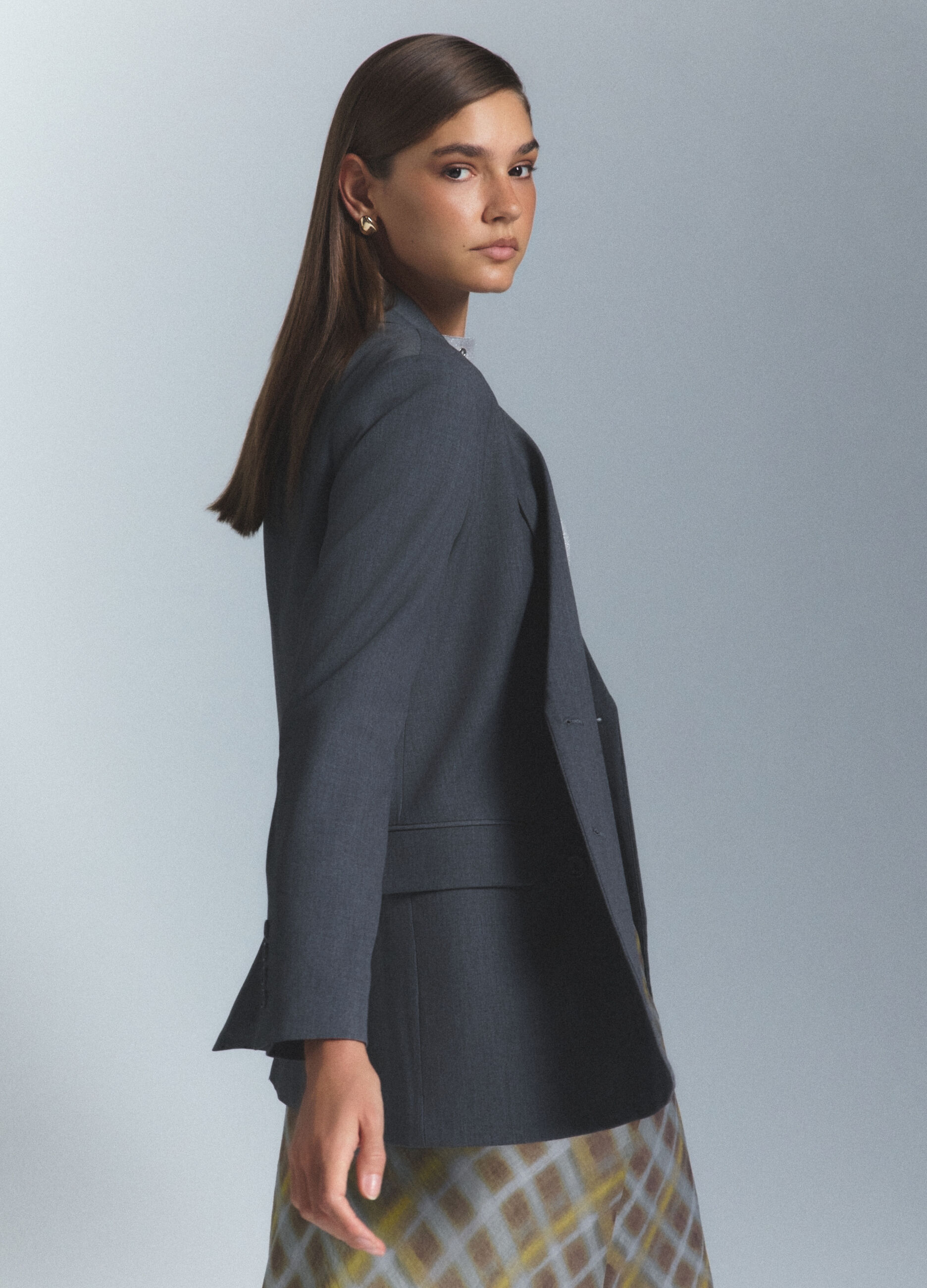 Blazer doppiopetto con collo reverse misto viscosa stretch donna_2