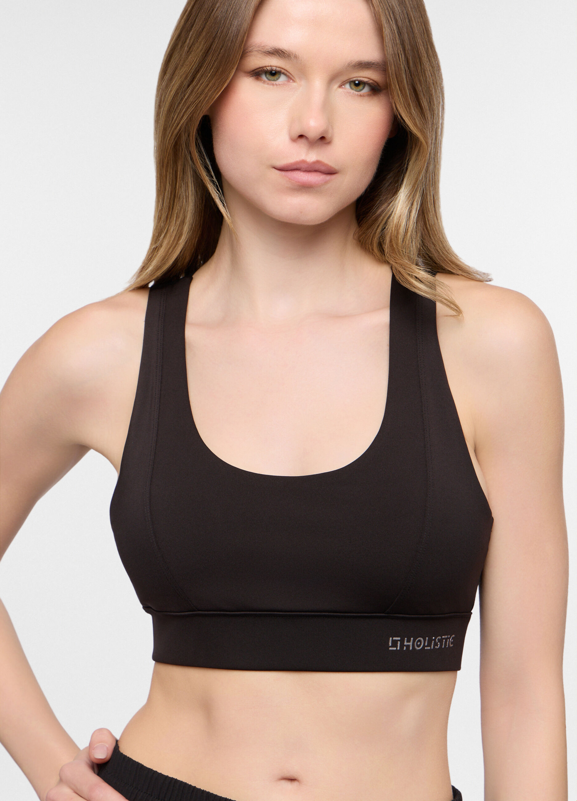 Top Holistic con scollo rotondo stretch donna_2