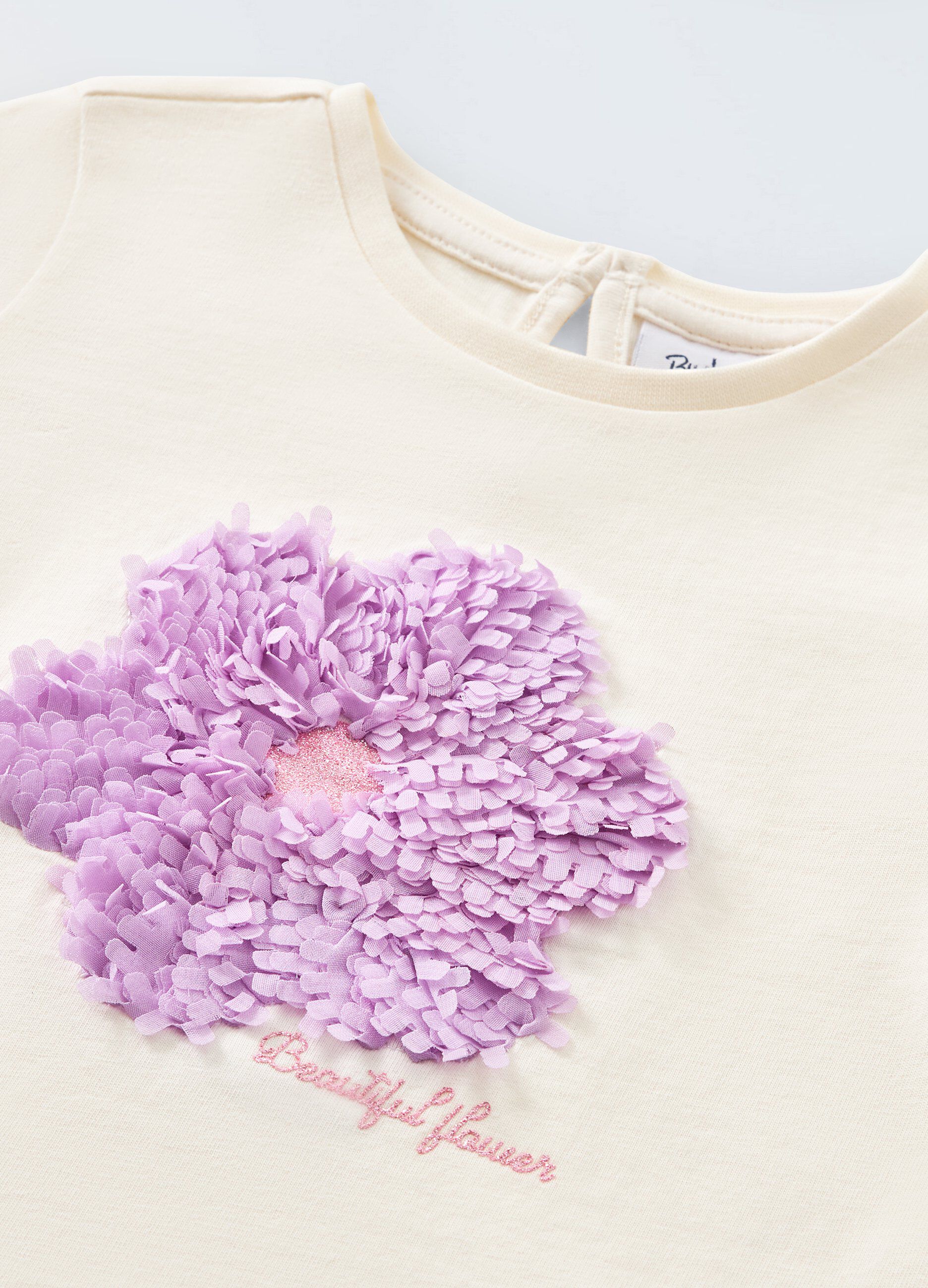 T-shirt in puro cotone con applicazioni neonata_1
