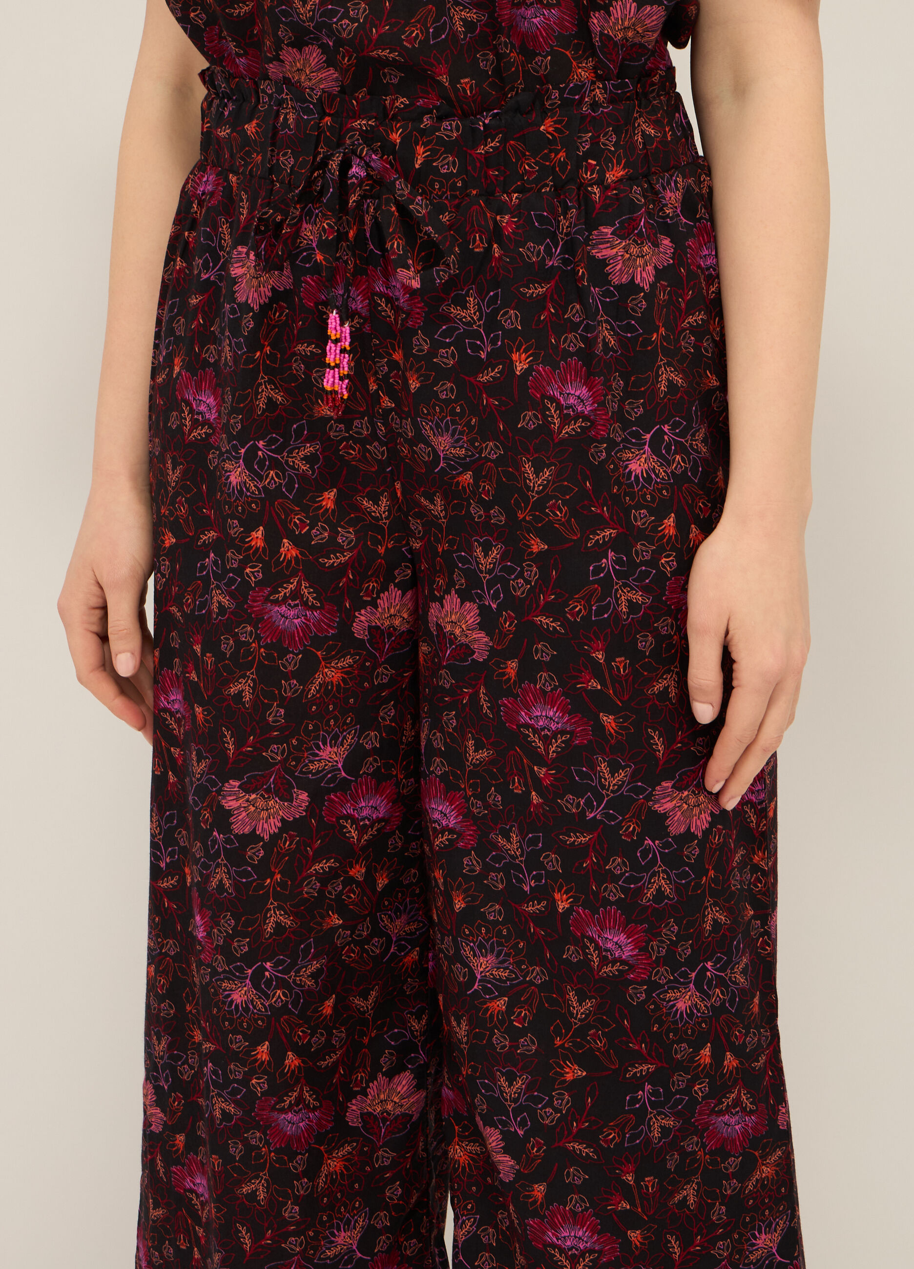 Pantalone palazzo in puro cotone donna_2