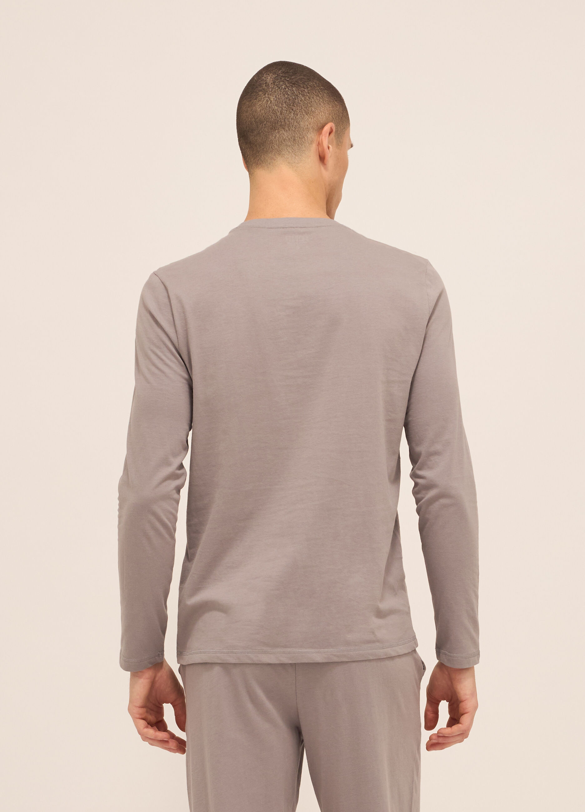 T-shirt pigiama a maniche lunghe in cotone uomo_1