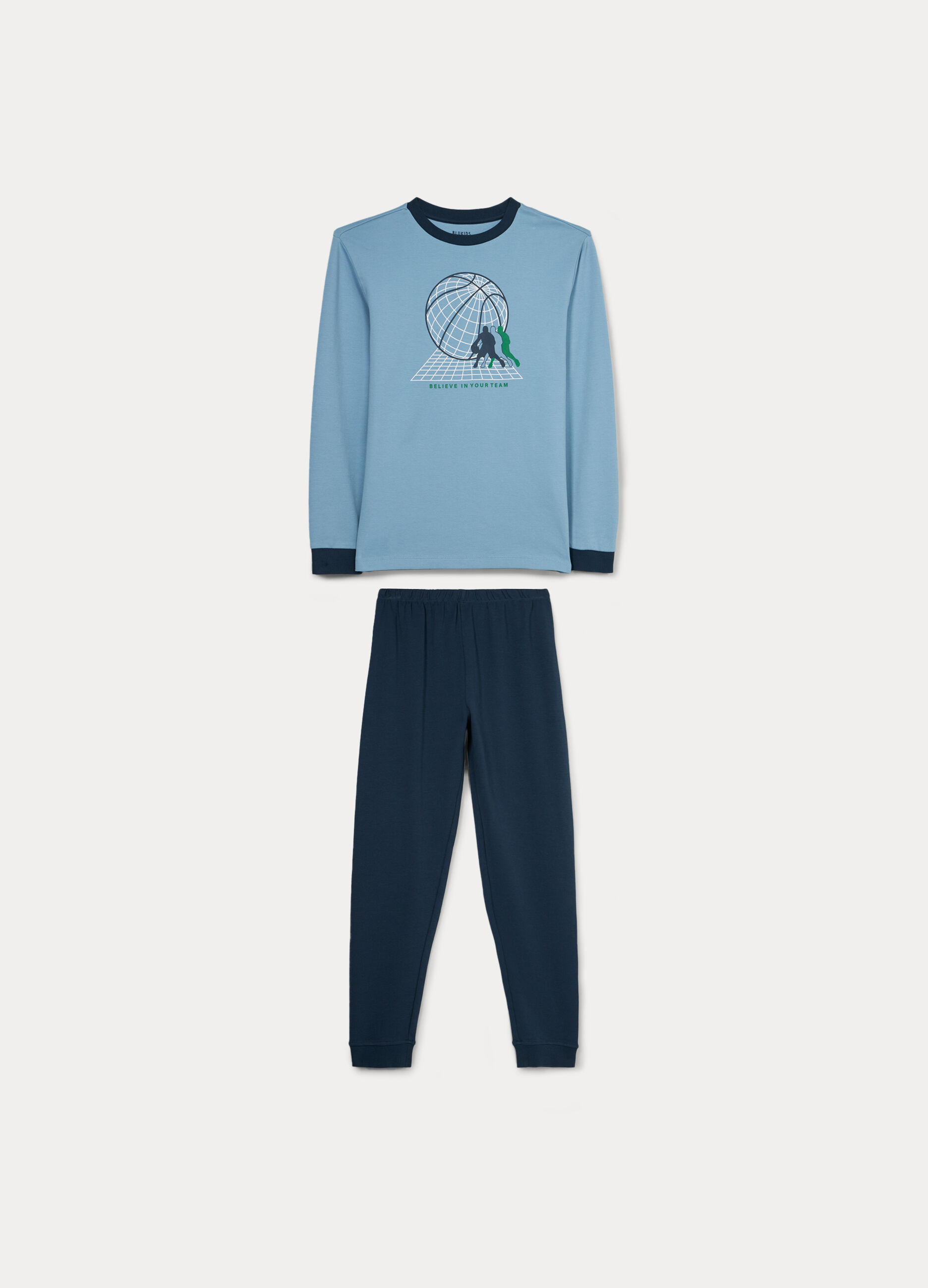 Set pigiama lungo in interlock di puro cotone ragazzo_0