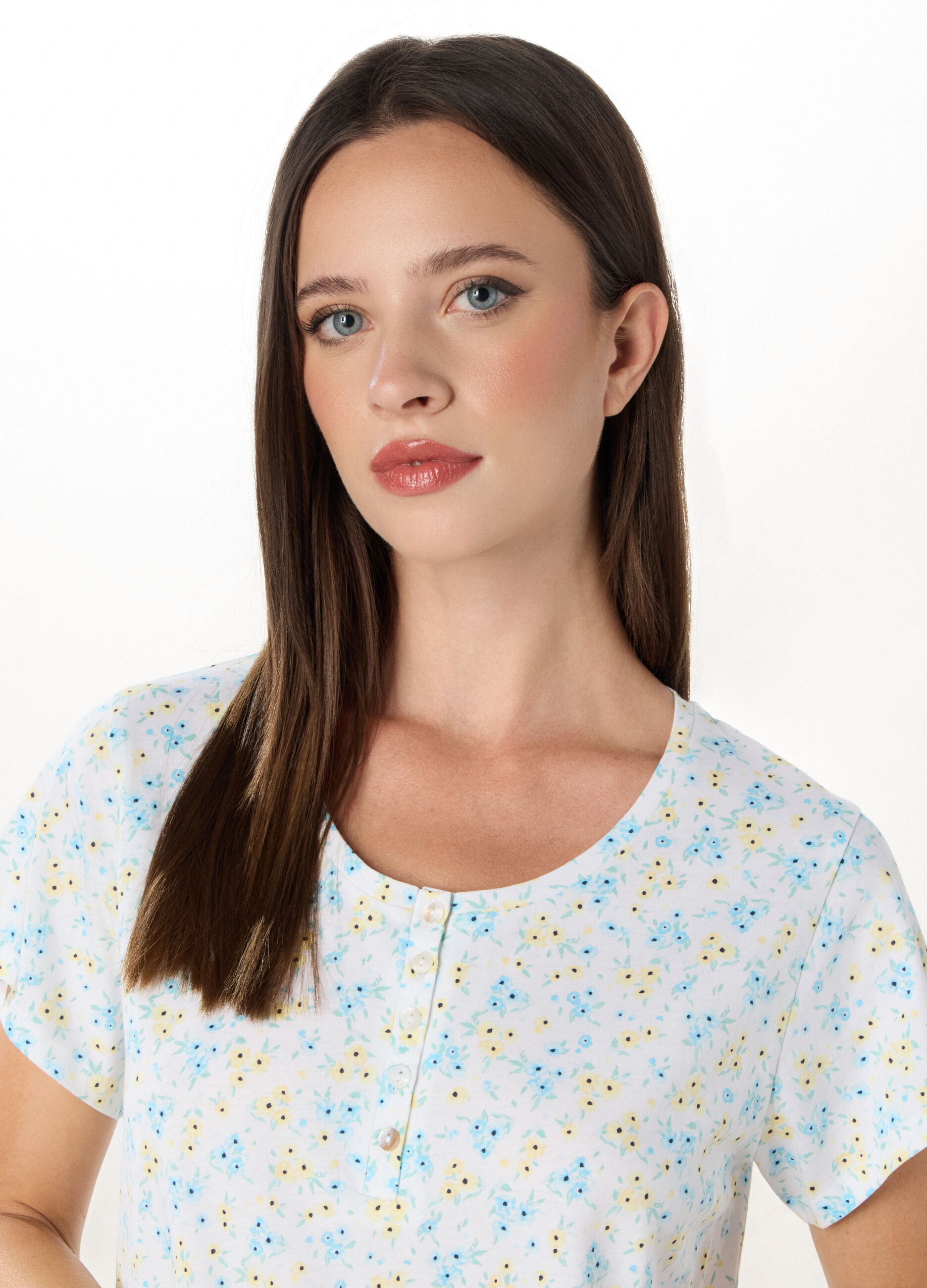 Camicia da notte in puro cotone a maniche corte donna_2