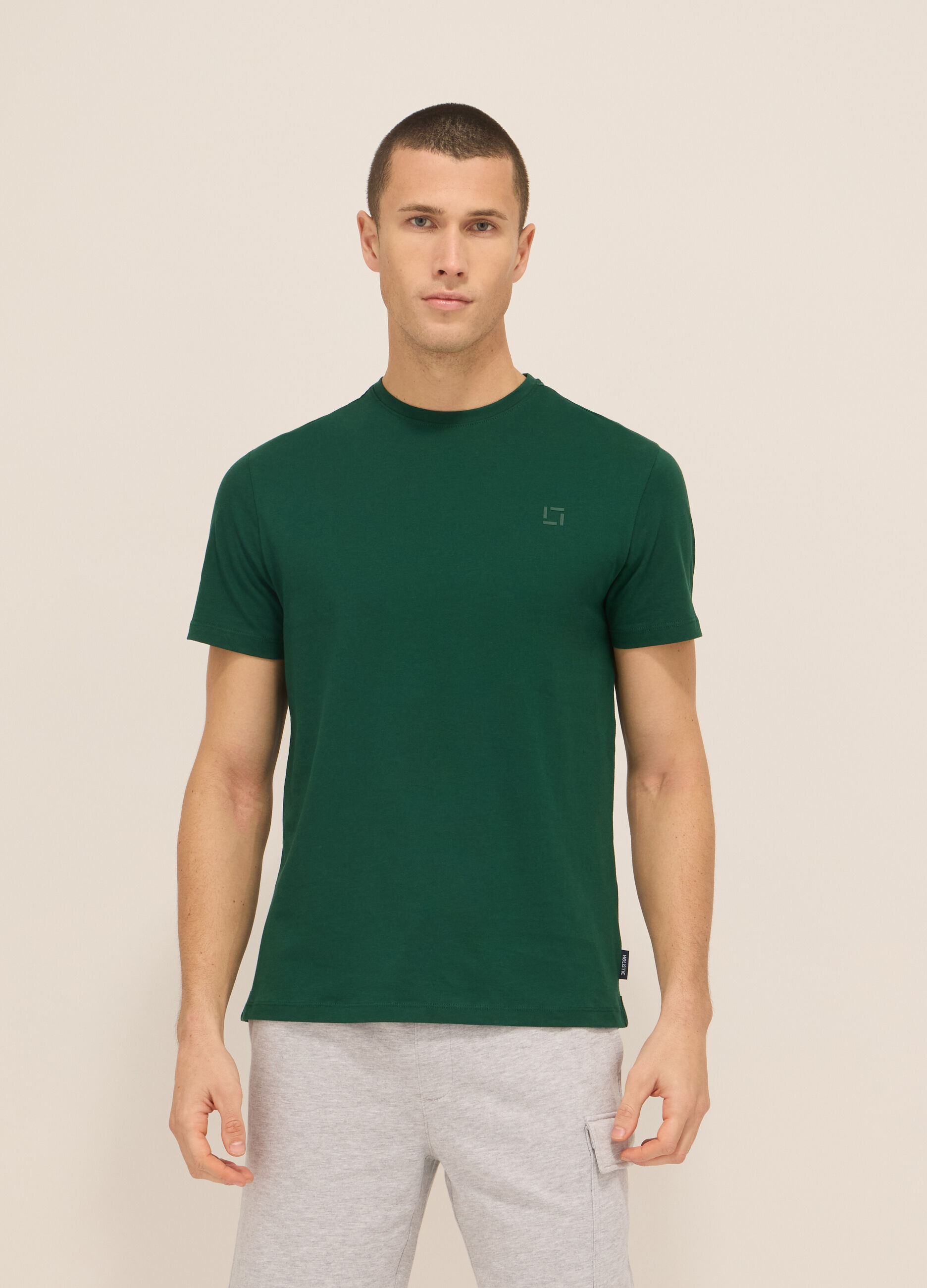 T-shirt girocollo in jersey di cotone uomo_0